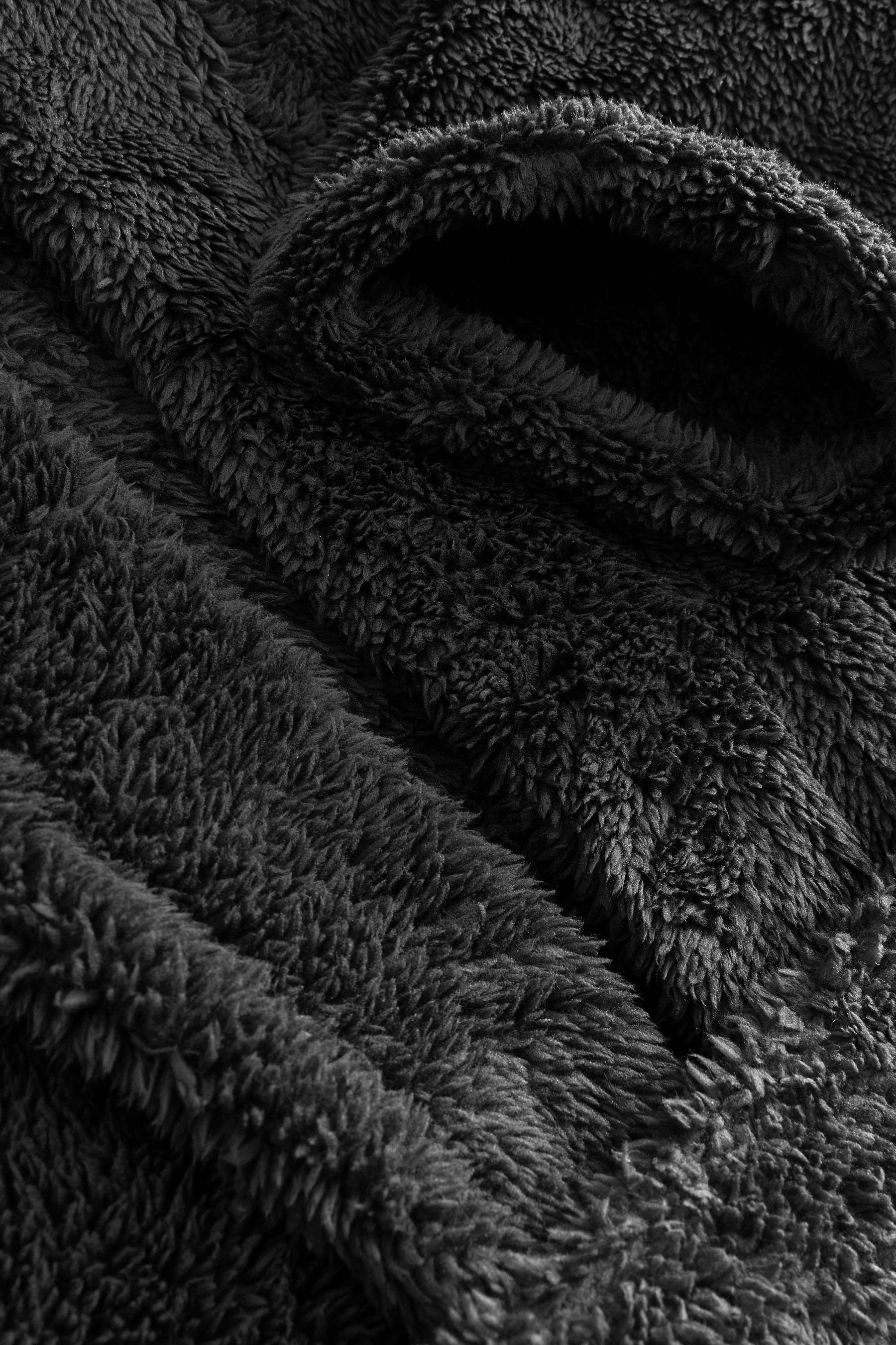Polyester (recycelt) Black Kinderbademantel Fleece, Bademantel aus Next
