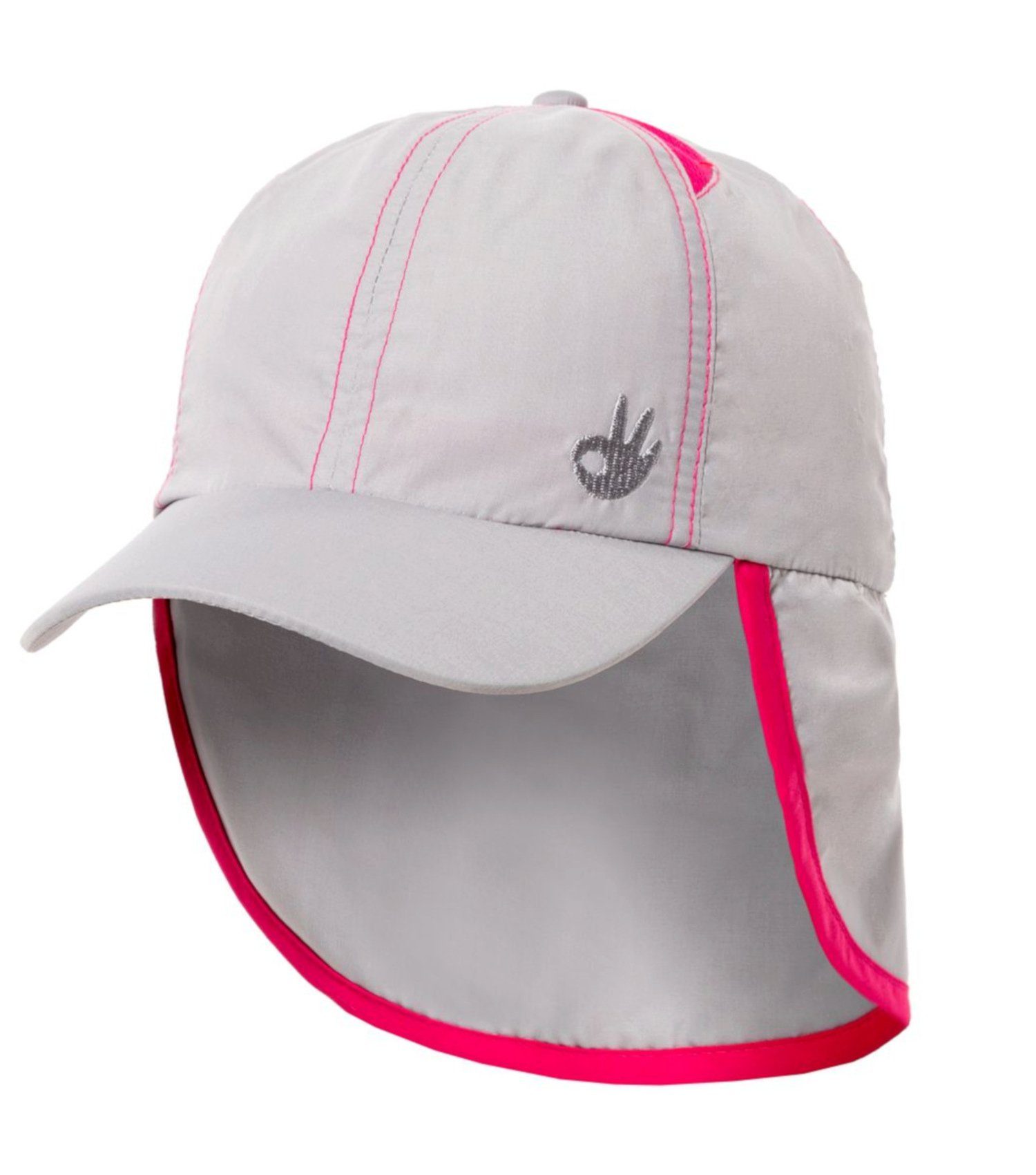 Schirmmütze Sommerhut, mit Hellgrau-Pink Sonnenhut, Hilltop Kindermütze, Nackenschutz Schirmmütze
