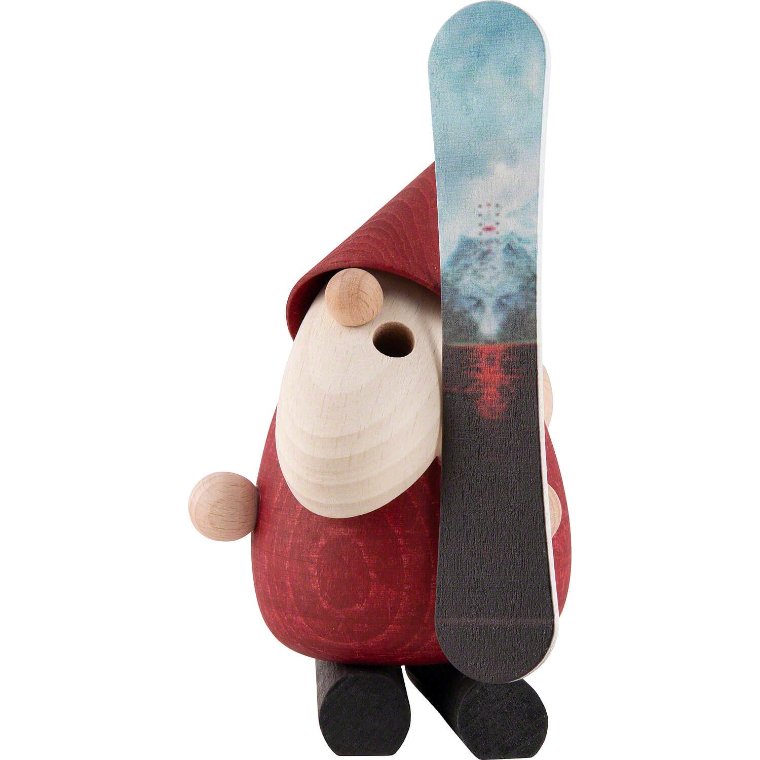 Räuchermännchen Weihnachtsmann Snowboarder (13cm) Räuchermann von Saico Seiffen