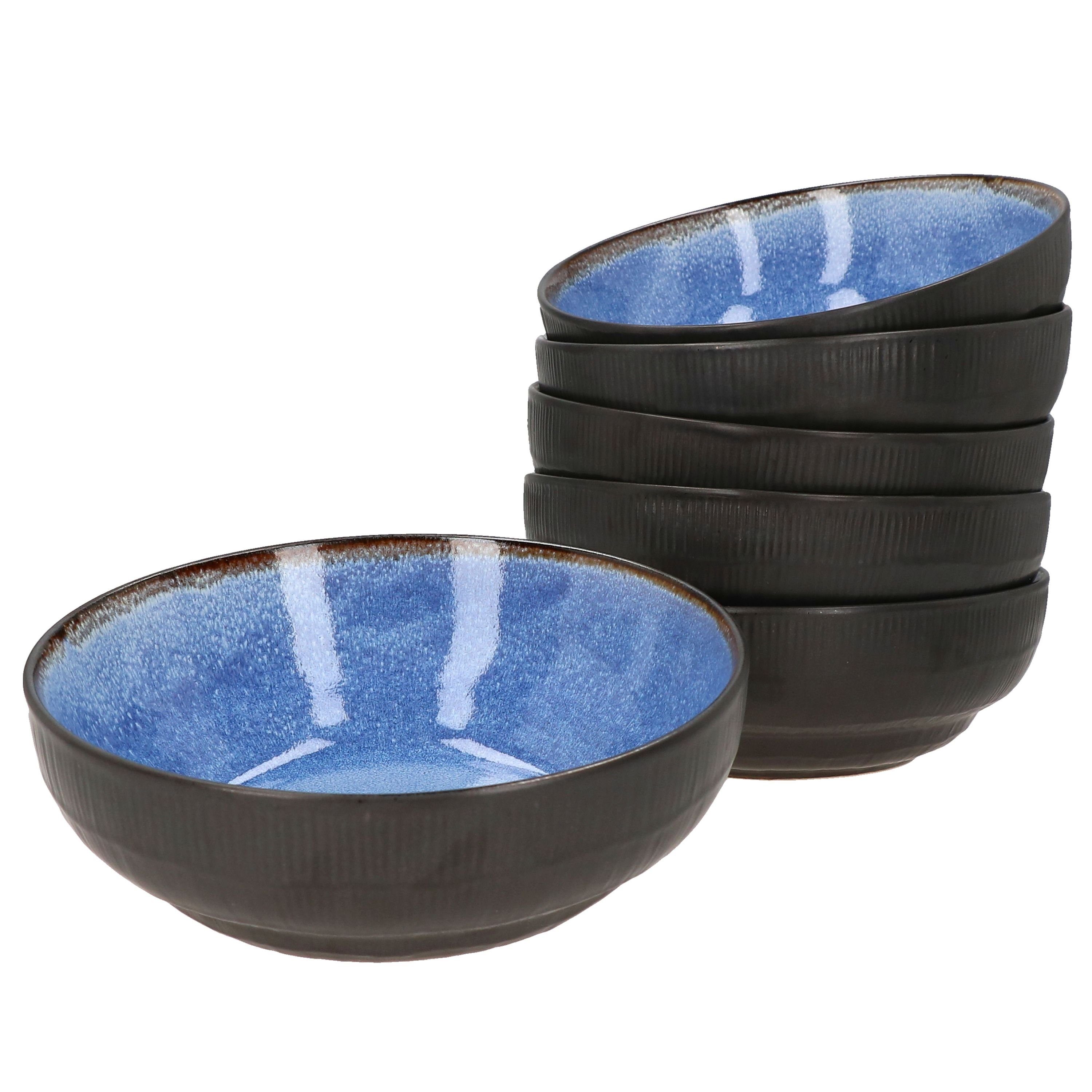 MamboCat Müslischale 6er Set Müslischale 17,5 cm Santorini reactive glaze blau - 24321855, Steingut