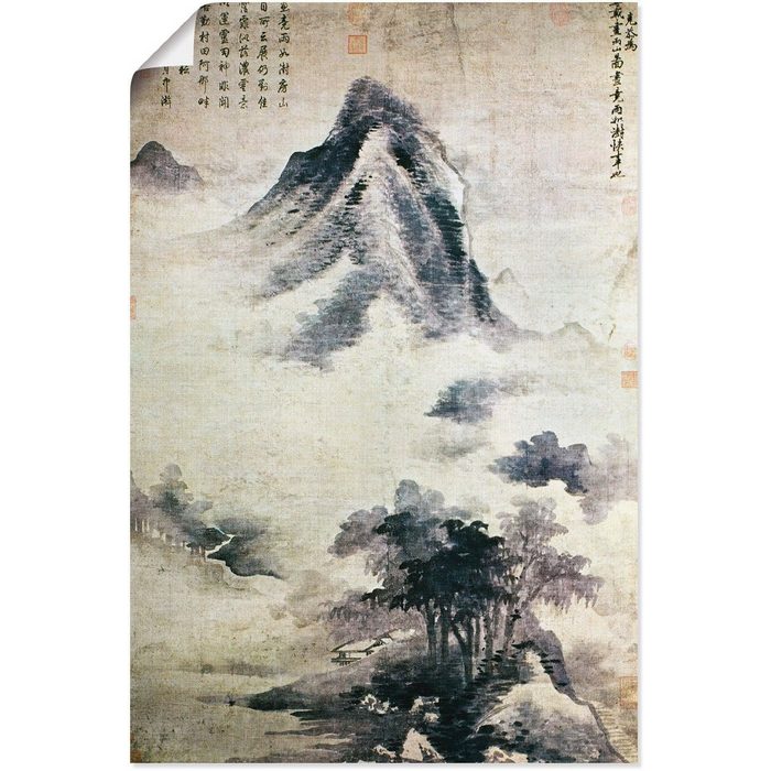Artland Wandbild Landschaft nach dem Regen 13.-14.JH Berge (1 St) als Alubild Leinwandbild Wandaufkleber oder Poster in versch. Größen