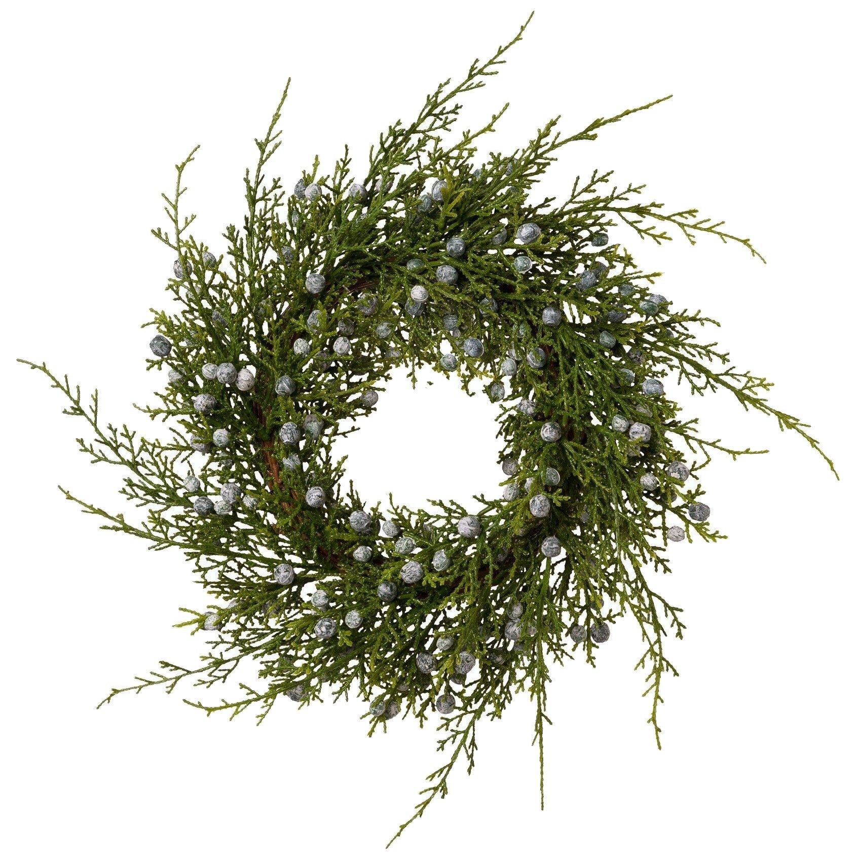 Kunstkranz Künstlicher Wacholderkranz mit Beeren 22 - 25cm, Gasper
