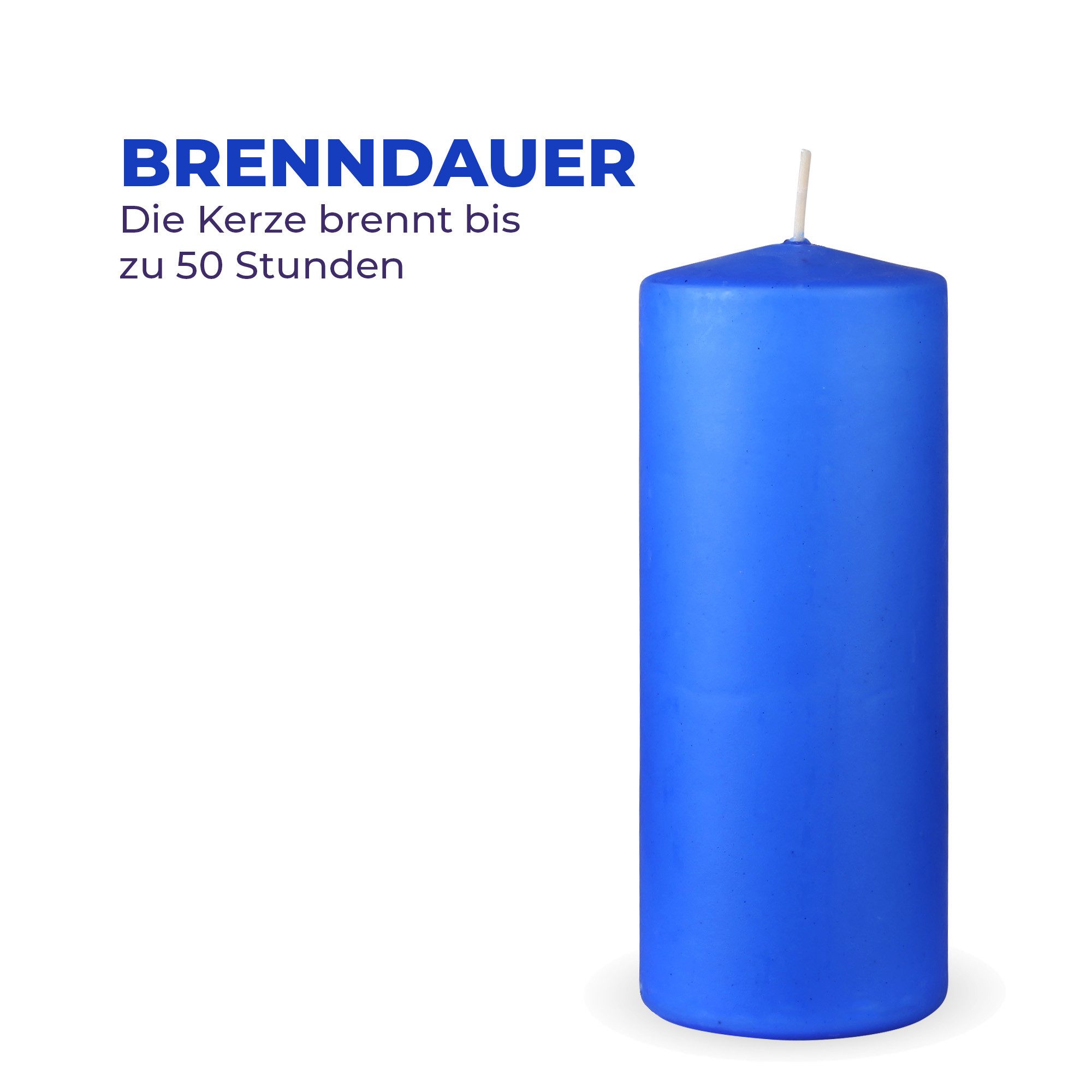 HS Candle Stumpenkerze Säulenkerze Ø7cm (1-tlg), Wachskerzen - unparfümierte Säulenkerzen - viele Farben/Größen