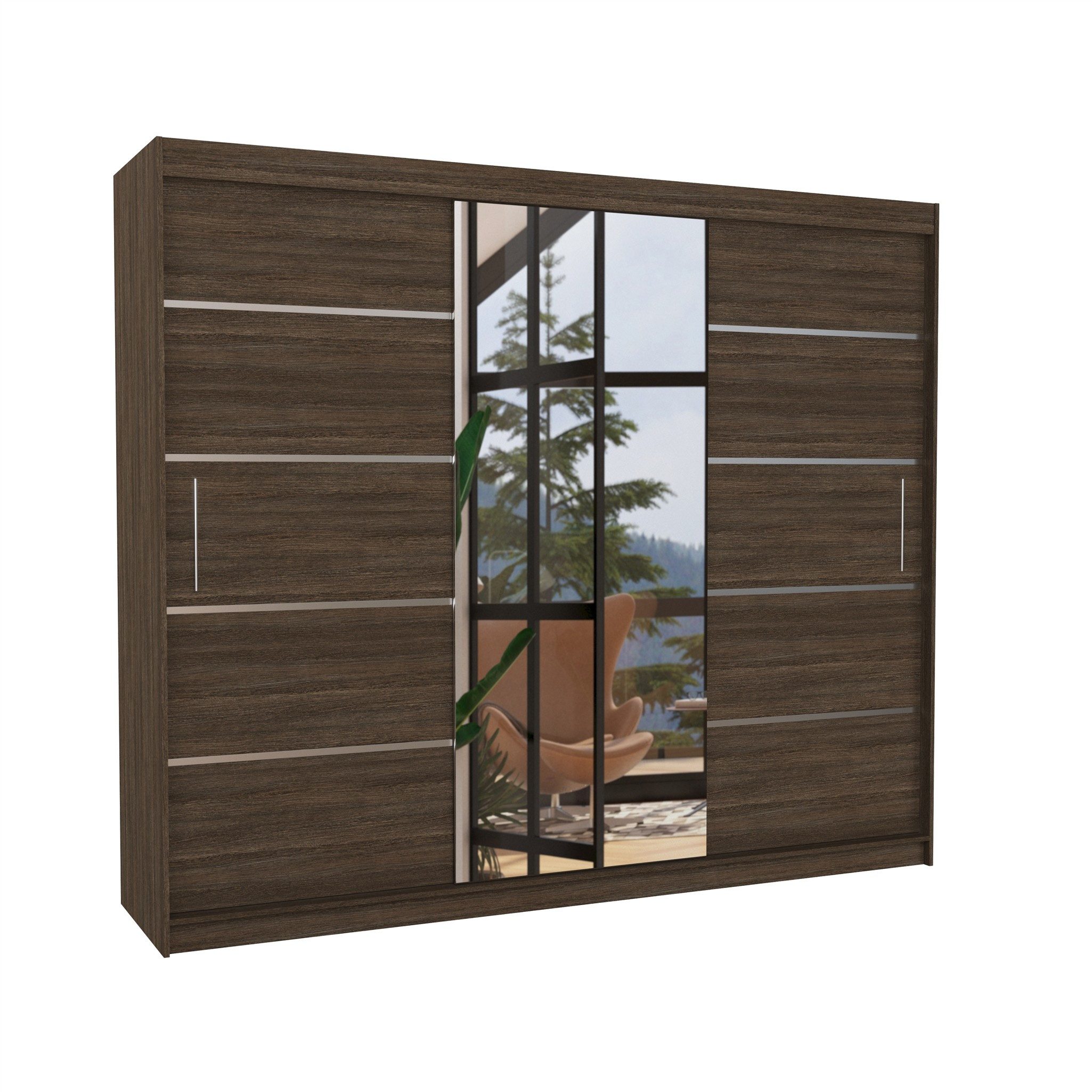 Fun Möbel Schiebetürenschrank Schrank Nr. 500 Maß: 250 x 215 x 58 cm