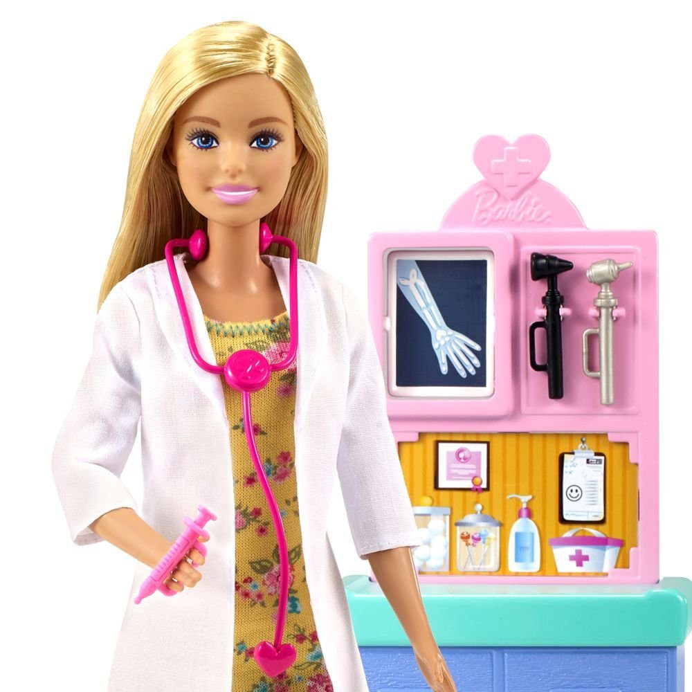 Mattel GmbH Barbie Anziehpuppe Puppe Accessoires Spiel-Set Barbie Kinderärztin mit Mattel & Möbel