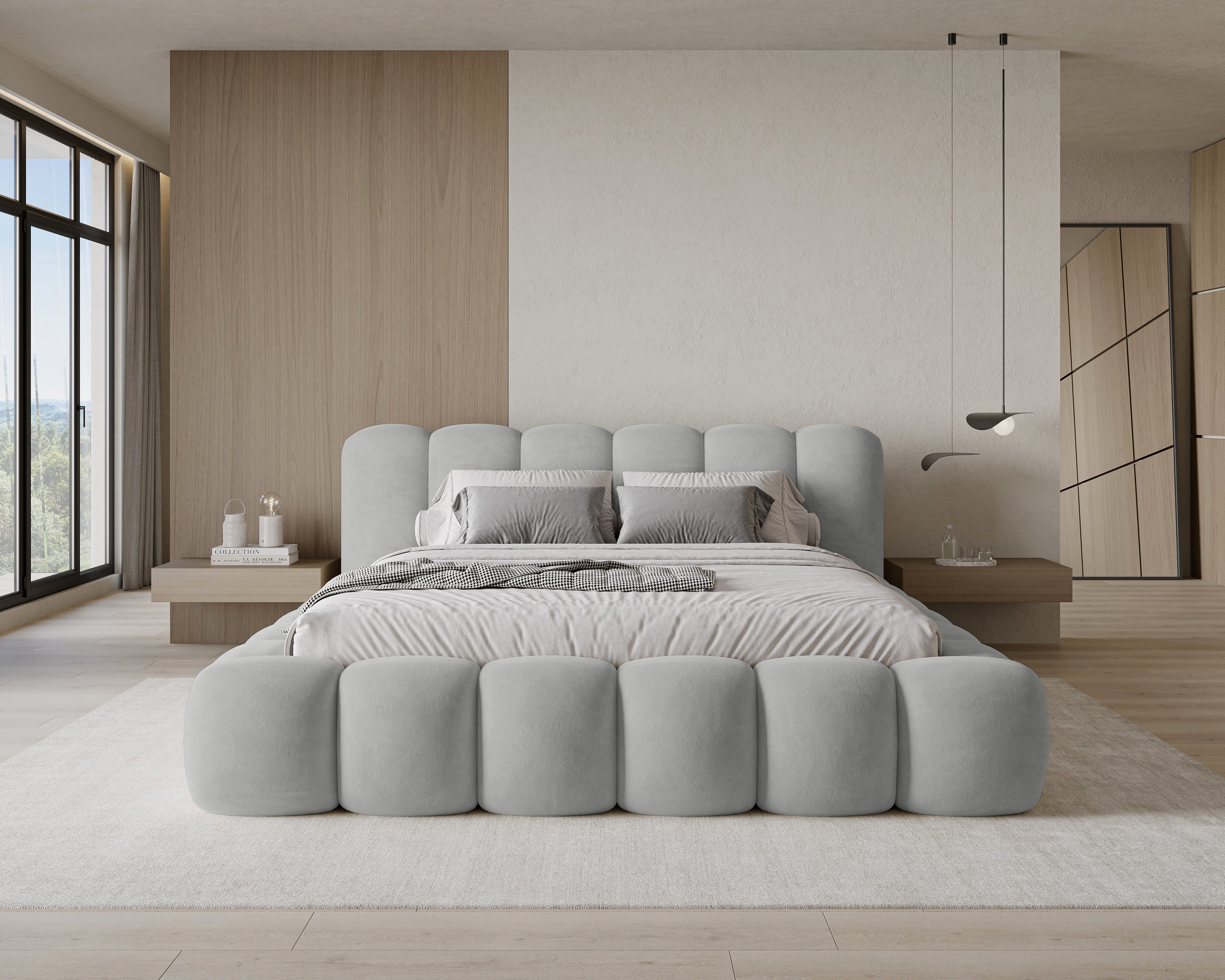 Chilly Möbel Polsterbett Stone Samt Stoff 200x200 cm mit Stauraum Velluto 1 günstig online kaufen