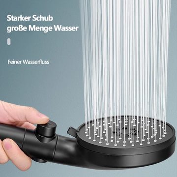 OKWISH Handbrause Duschkopf Sparduschkopf Regendusche Hand Brause Brausekopf Duschbrause, (Dusche Wassersparend Hochdruck Druckerhöhende Duschbrause), 5 Strahlarten mit Filter und Stoppfunktion