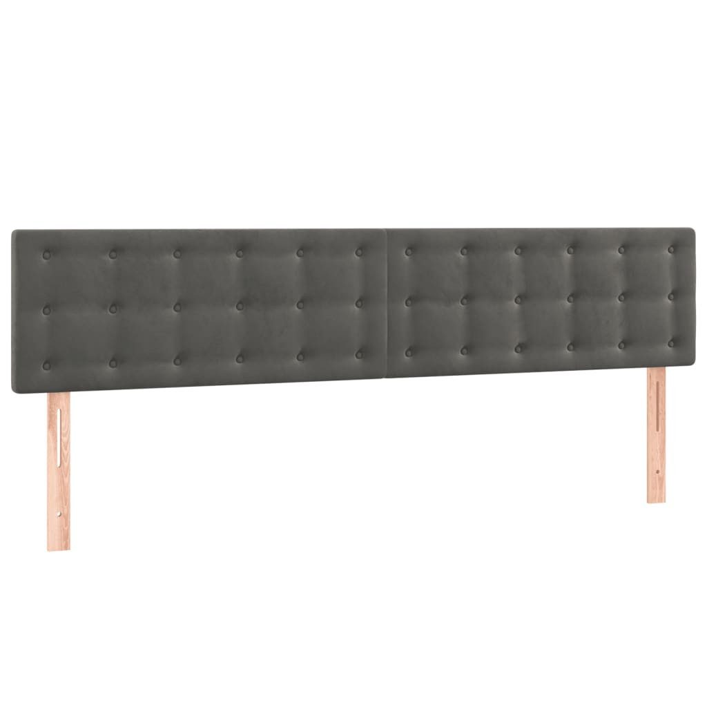 vidaXL Bett Kopfteile Dunkelgrau 160x5x78/88 cm Samt (1-tlg)