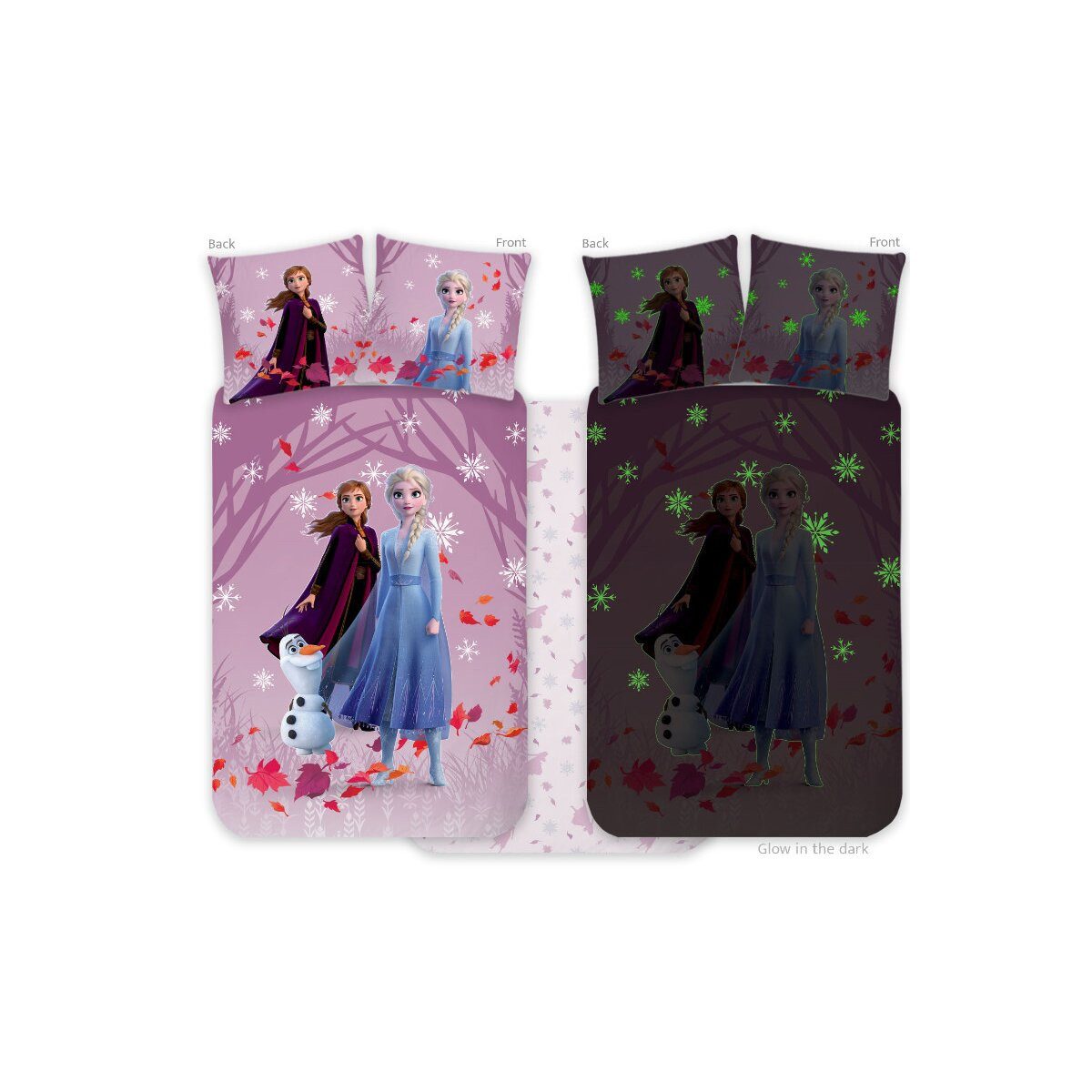 Disney Bettwäsche Disney Eiskönigin leuchtende Kinderbettwäsche günstig online kaufen