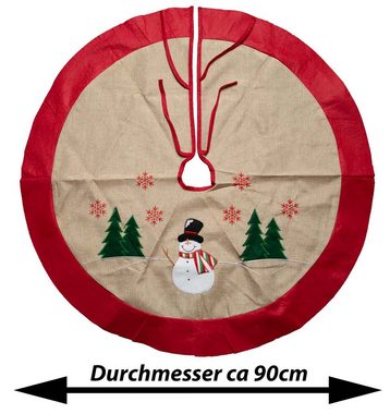 peveha24 Weihnachtsbaumdecke Weihnachtsbaumdecke 90cm - Motiv: Schneemann