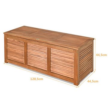 COSTWAY Gartenbox, Aufbewahrungsbox bis 160kg, Akazienholz, 120x45x45cm