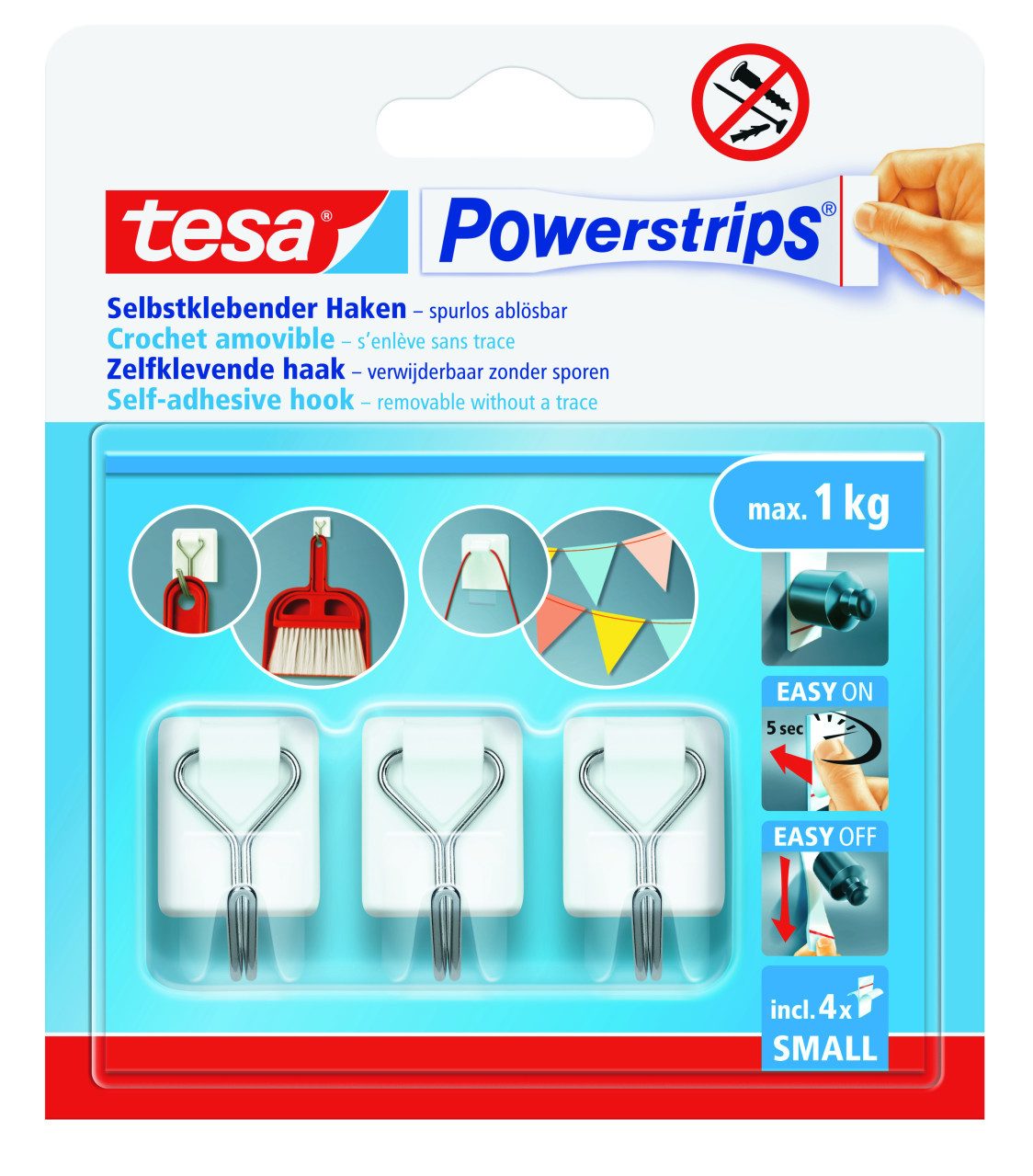 tesa Klebeband tesa Haken Powerstrips Drahthaken 3er-Set weiß