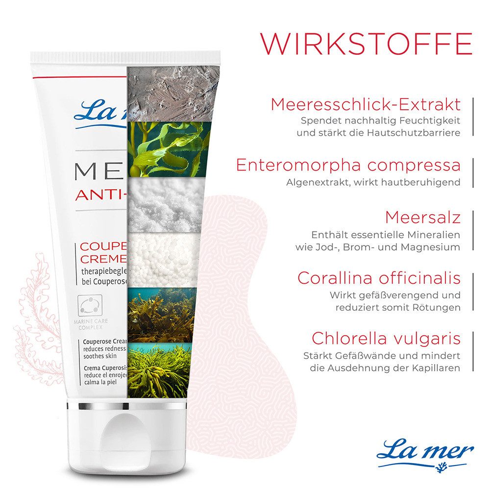La mer Hautcreme Med+ Anti-Red Couperose Creme – rötungsreduzierende Pflege ohne Parfum Beruhigende Gesichtscreme bei Couperose & Rosacea, reduziert Rötungen sichtbar und sorgt für einen ebenmäßigen Teint