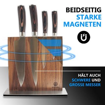 LEANDER DESIGN Magnet-Messerblock Messerblock Magnetisch ohne Messer – Messerhalter aus Walnussholz (1tlg)