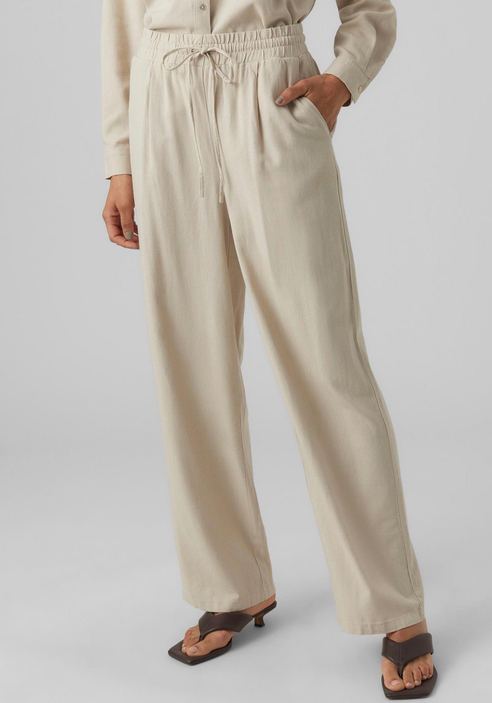 Vero Moda Schlupfhose VMJESMILO WIDE PANTS GA NOOS mit Leinen