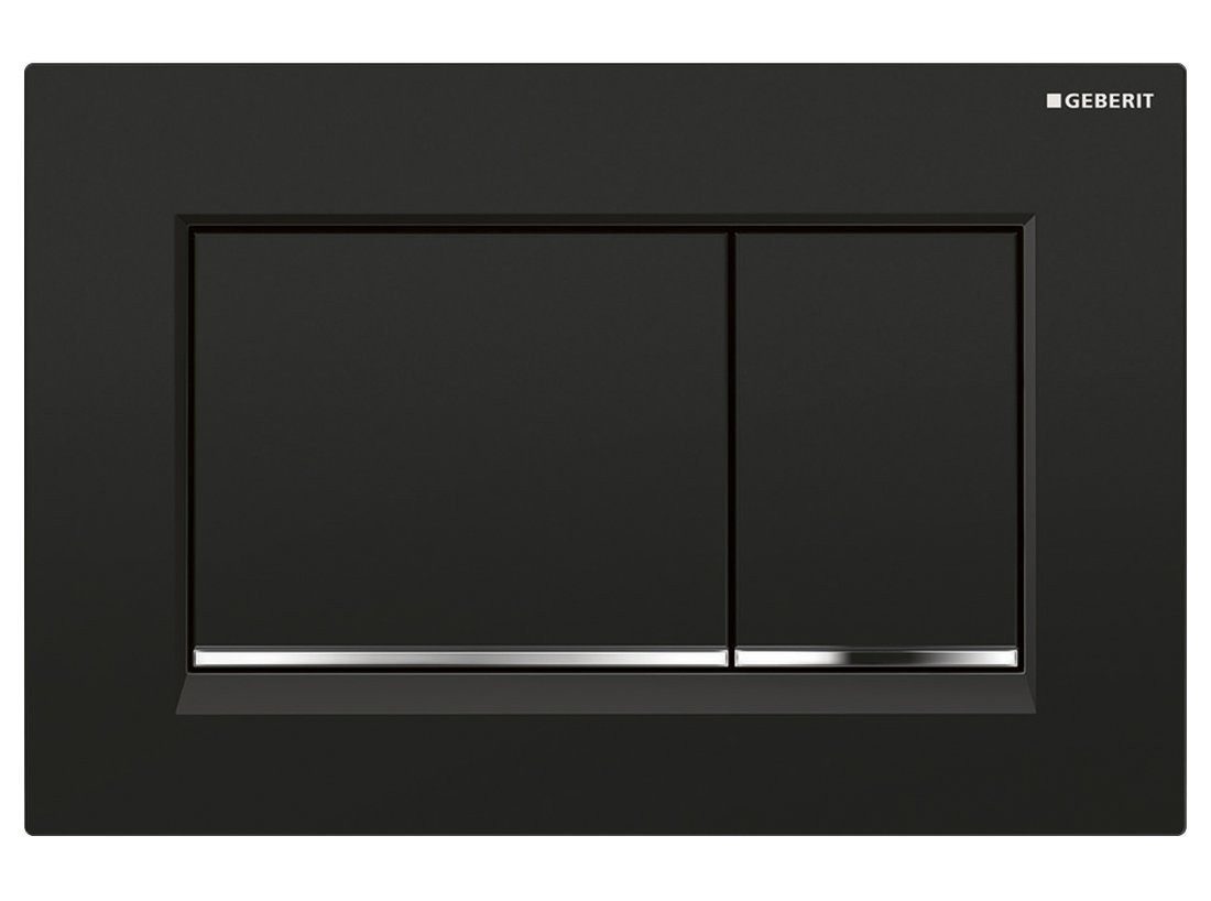 GEBERIT Betätigungsplatte SIGMA30 Dual Ausstellungsplatte, Schwarz Glanz/ Chrom, Plast, Geberit-115-883-KM-1