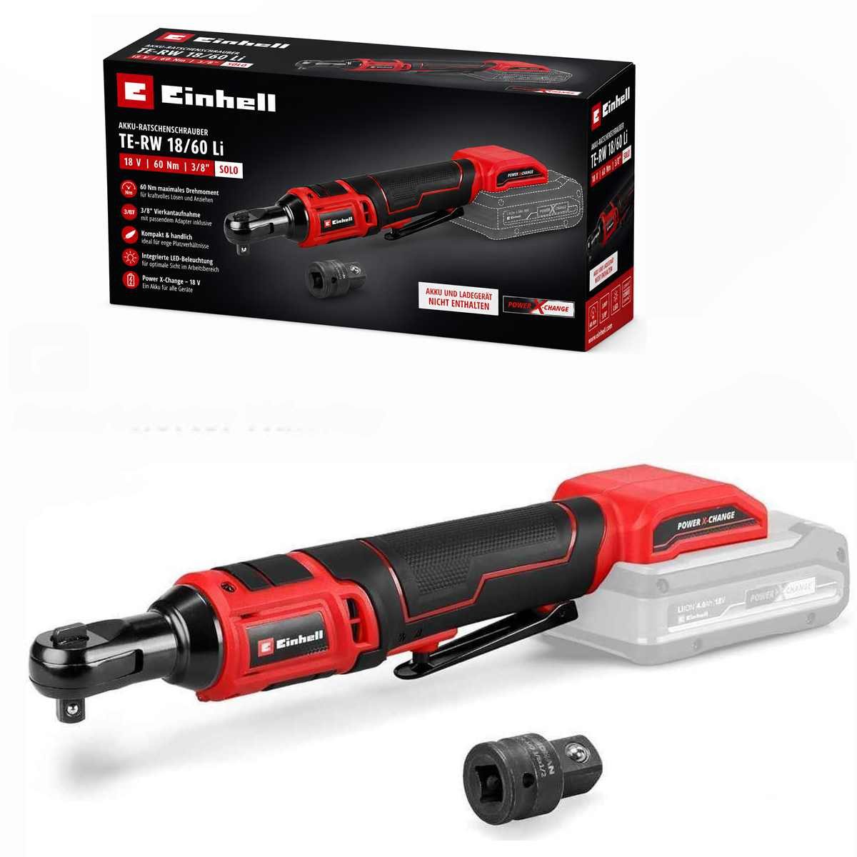 Einhell Akku-Ratschenschrauber Einhell Akku-Ratschenschrauber TE-RW 18/60 Li 18 V, 60 Nm, 3/8" Solo