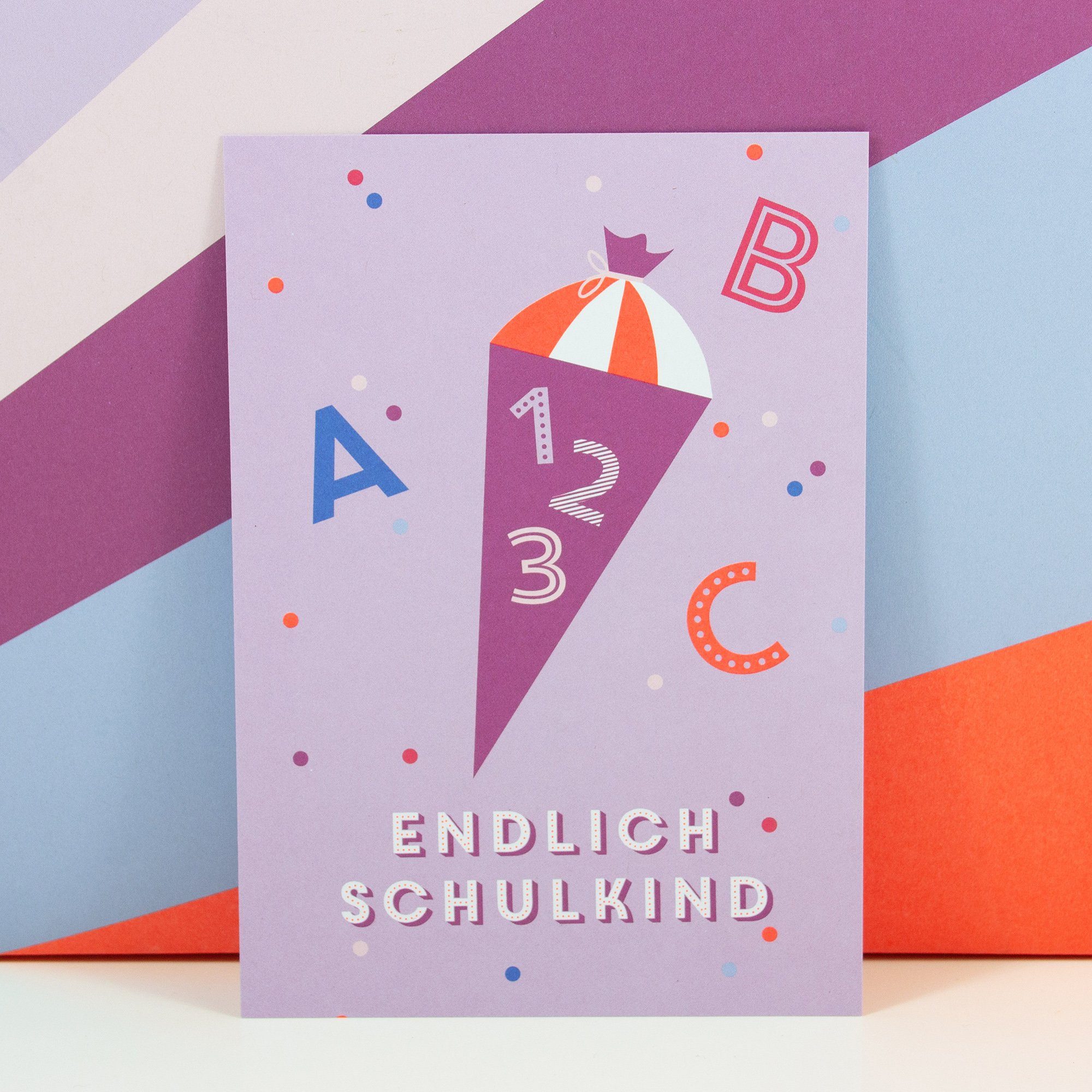 Bow & Hummingbird Postkarte Postkarte Endlich Schulkind