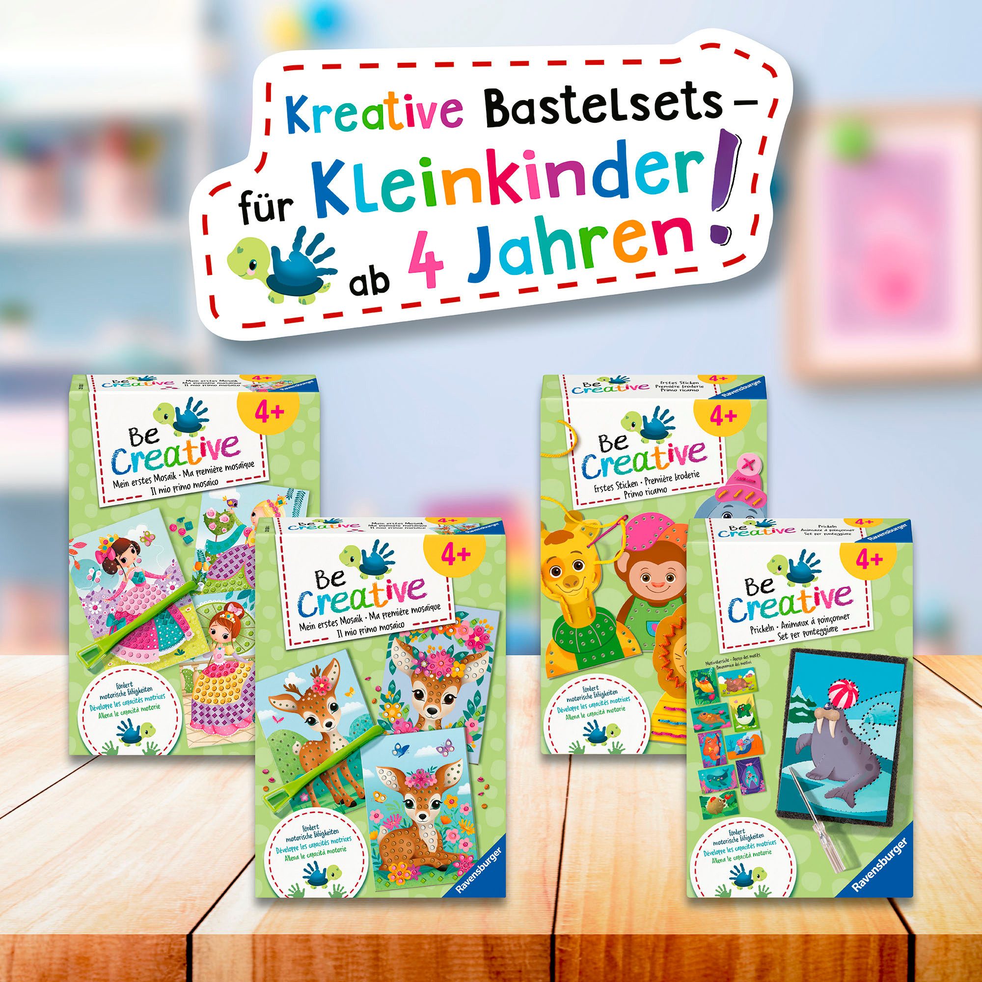 Ravensburger Kreativset BeCreative Mini, Sticken ohne Nadel, Made in Europe
