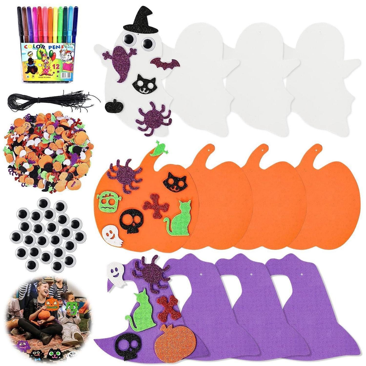 LuxusKollektion Kreativset Halloween Bastelset Kinder 12St. Kürbis Dekoration
