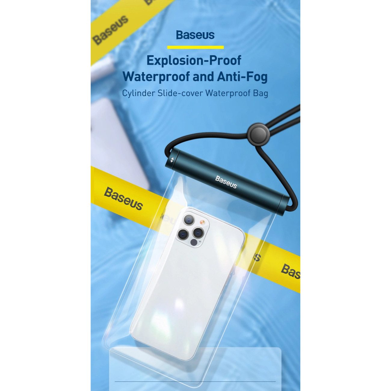 Baseus Handyhülle AquaGlide 7,2, Wasserdichtes Gehäuse IPX8 mit Zylinderverschluss
