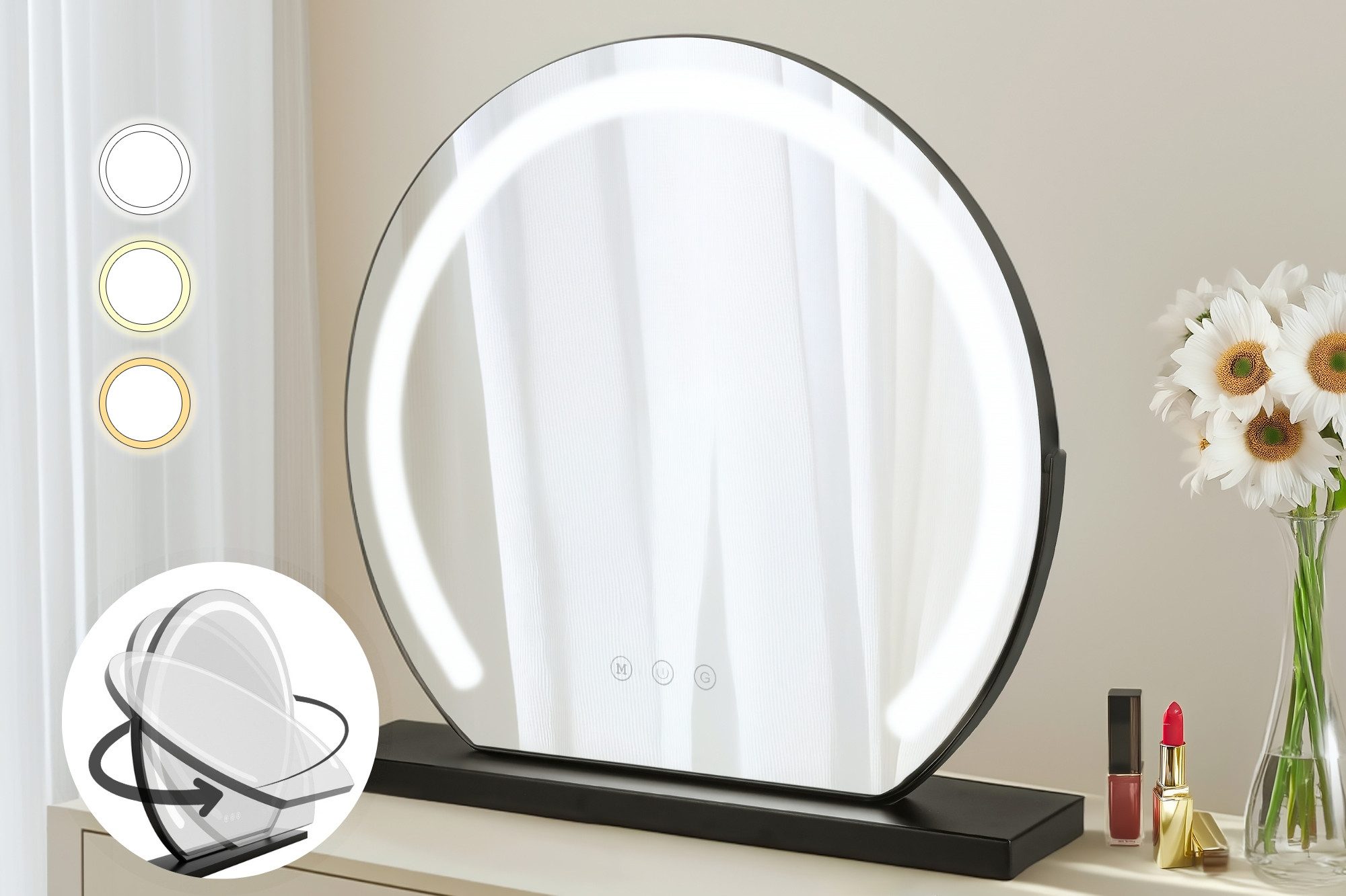 MCURO Kosmetikspiegel LED-Lichtspiegel Rasierspiegel für ein günstig online kaufen