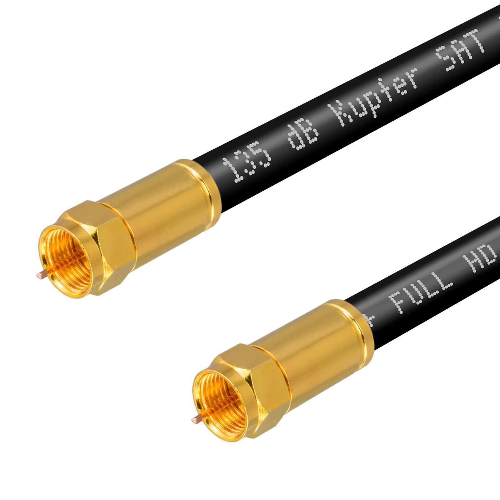 HB-DIGITAL SAT Anschlusskabel 135dB 5-Fach Reines Kupfer Kompressionssteckern Спутниковый кабель, F-Kompressionsstecker, (100 cm)