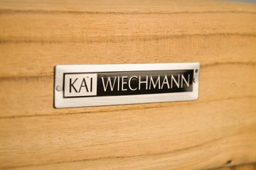 Kai Wiechmann Beistelltisch Hochwertiges Teak Tischchen 50 x 50 cm als wetterfester Ablagetisch, klappbarer und unbehandelter Balkontisch aus Teak