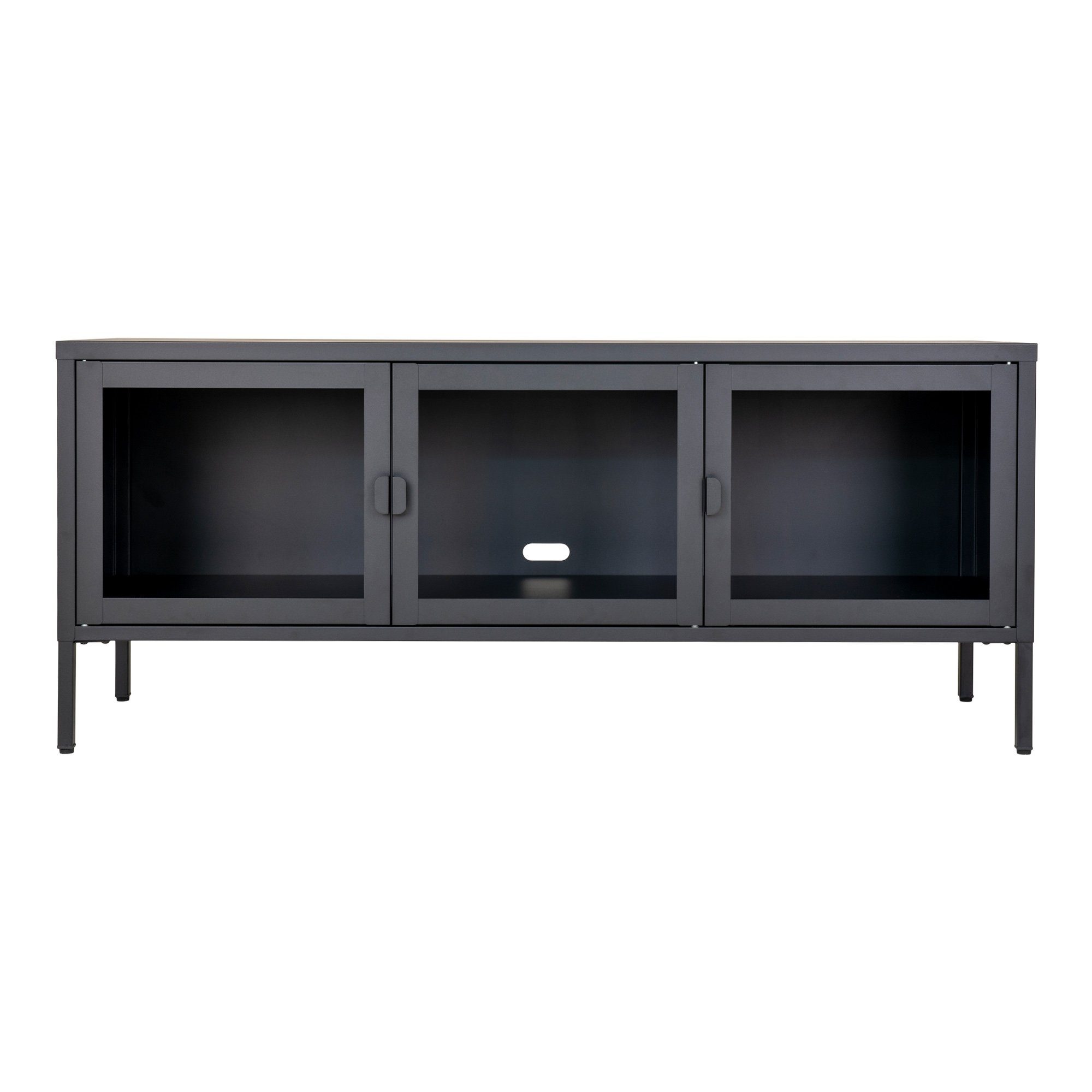 House Nordic TV-Bank in Schwarz, Metall - 130x55x40cm (BxHxT)