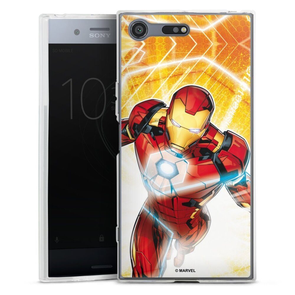 DeinDesign Handyhülle Iron Man on Fire, Sony Xperia XZ Premium Silikon Hülle Bumper Case Handy Schutzhülle