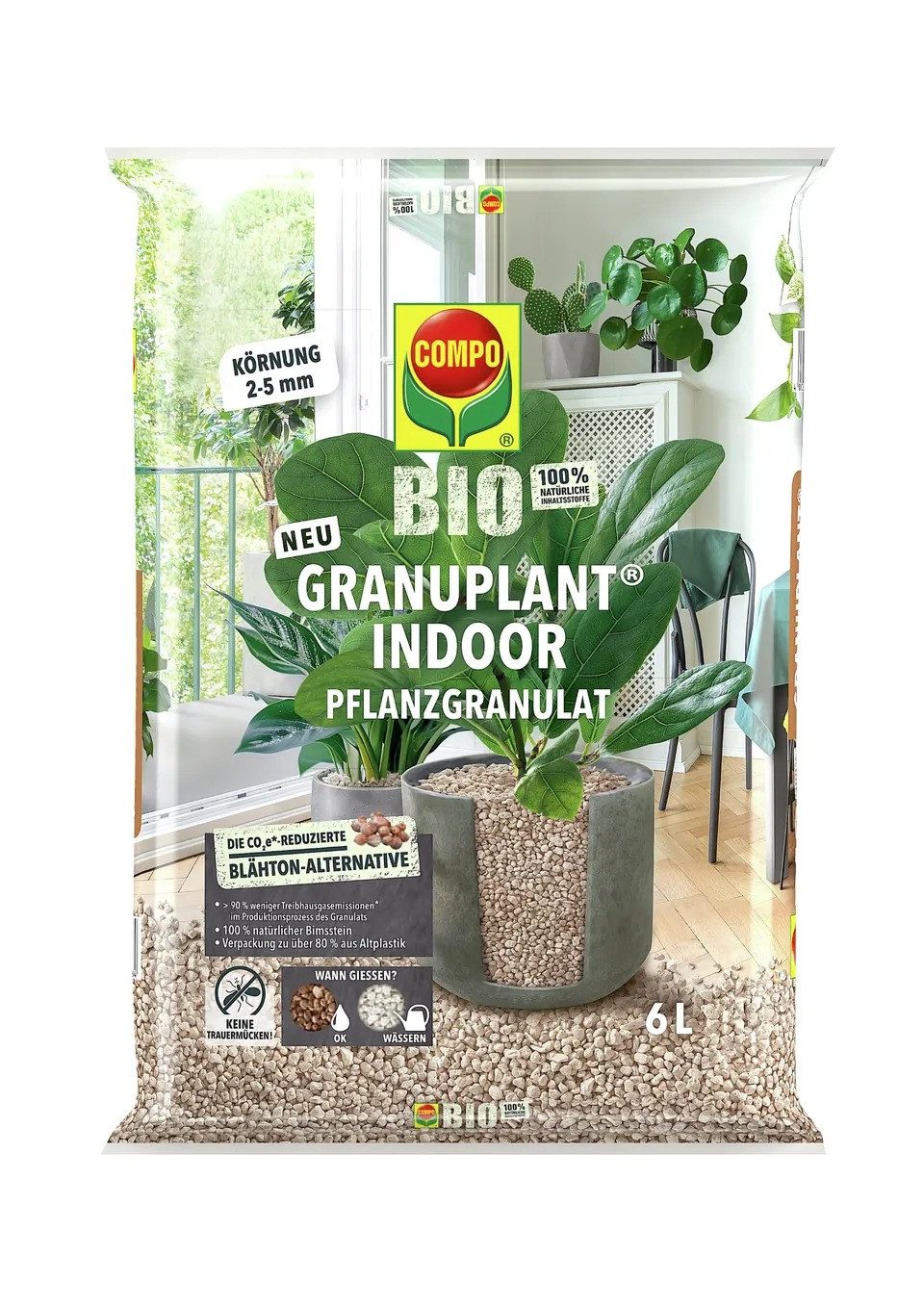 Compo Pflanzgranulat COMPO BIO GRANUPLANT® INDOOR Pflanzgranulat 6,0 l