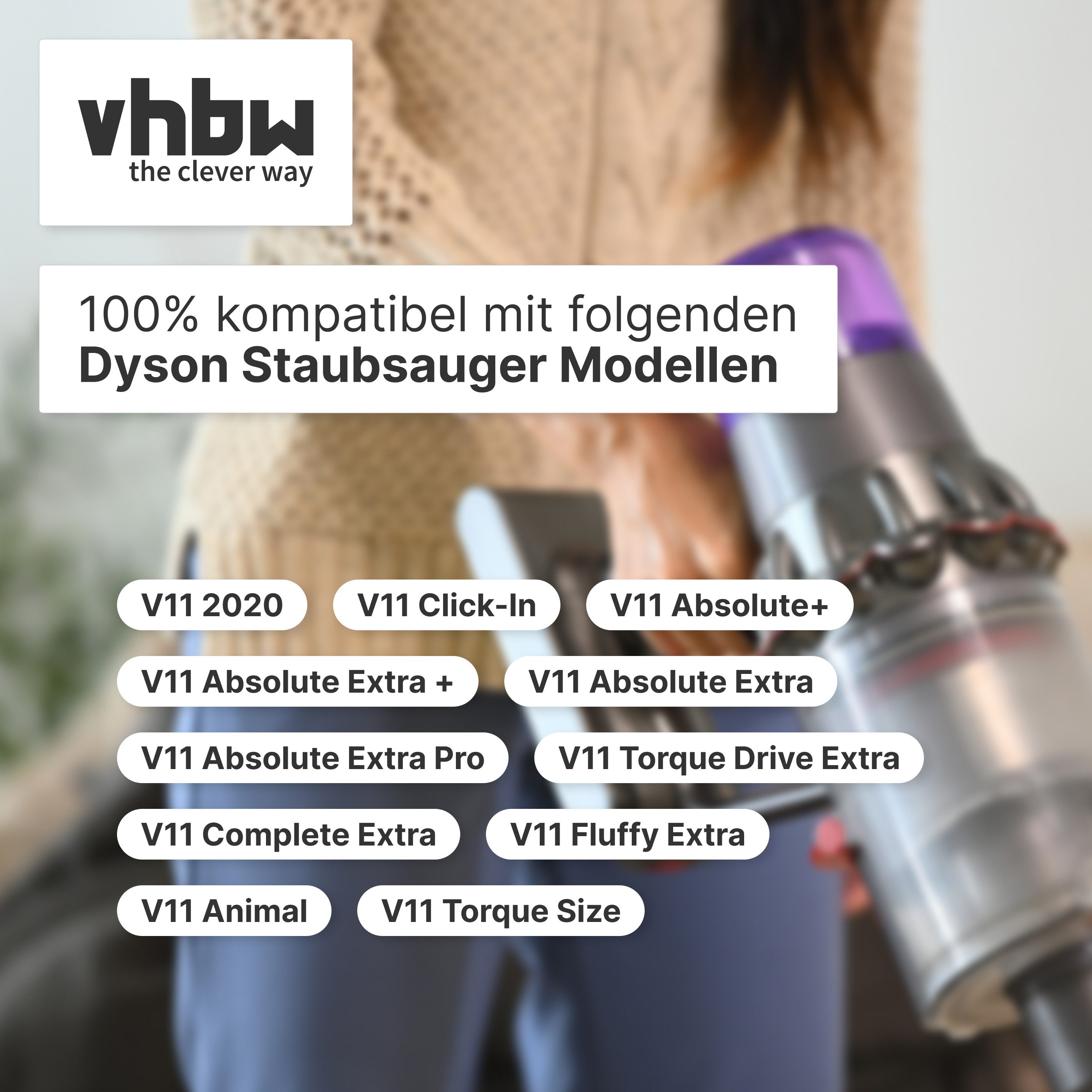 vhbw passend für Dyson V15 Detect Complete Plus, Detect Absolute, Detect Co Staubsauger-Akku Akku Li-Ion 3600 mAh (25,2 V, 1 St), Leistungsfähiger Austausch-Akk – Bild 2 von 5