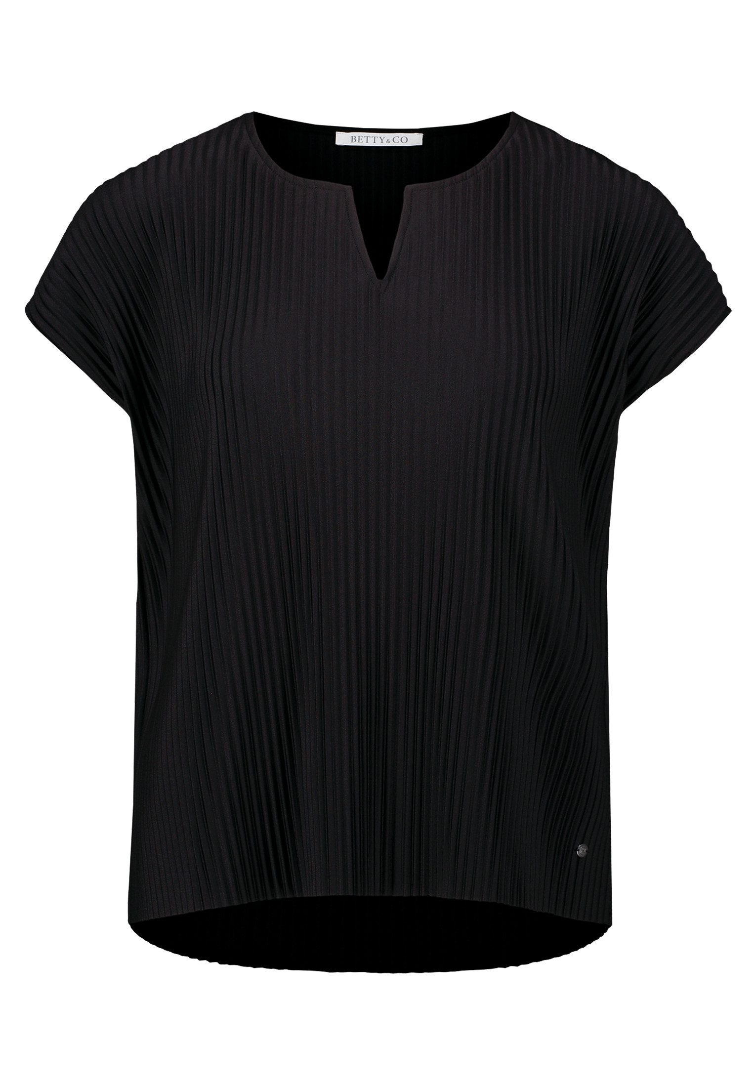 Betty&Co Kurzarmshirt "Damen Kurzarm-Shirt mit Plissee" 1 Stk. tlg. Plissee günstig online kaufen