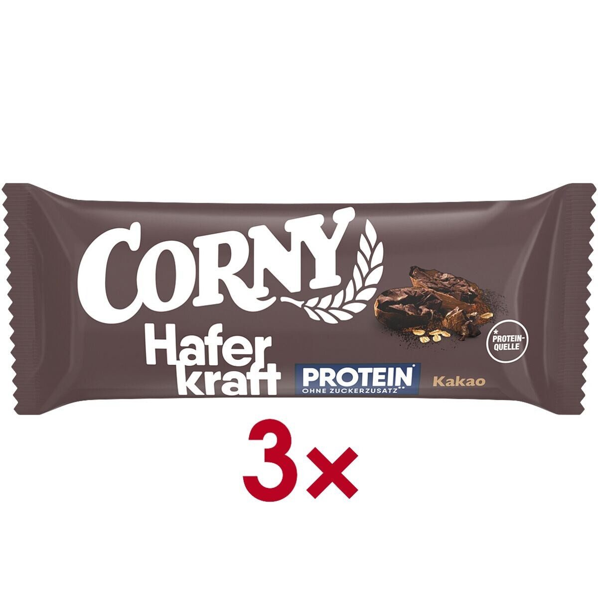 CORNY Haferkraft Protein Kakao Riegel, 3x 40 g, Haferriegel