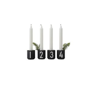 Design Letters Windlicht Kerzenhalter-Set für Espresso Schwarz (4-teilig)