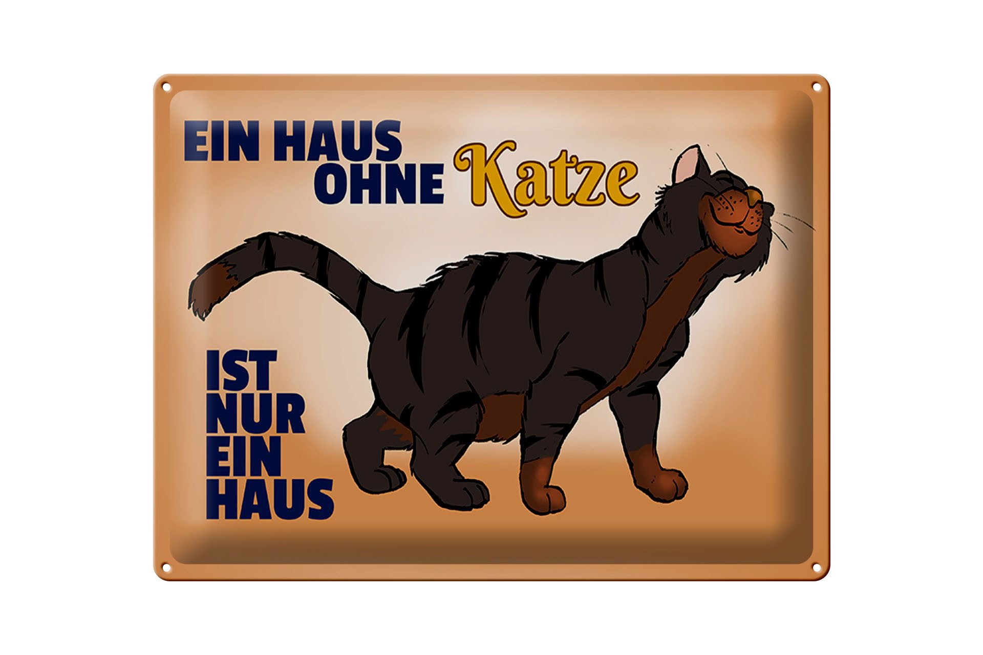 Femer GmbH Metallschild Spruch 40x30cm Haus ohne Katze ist nur ein Haus