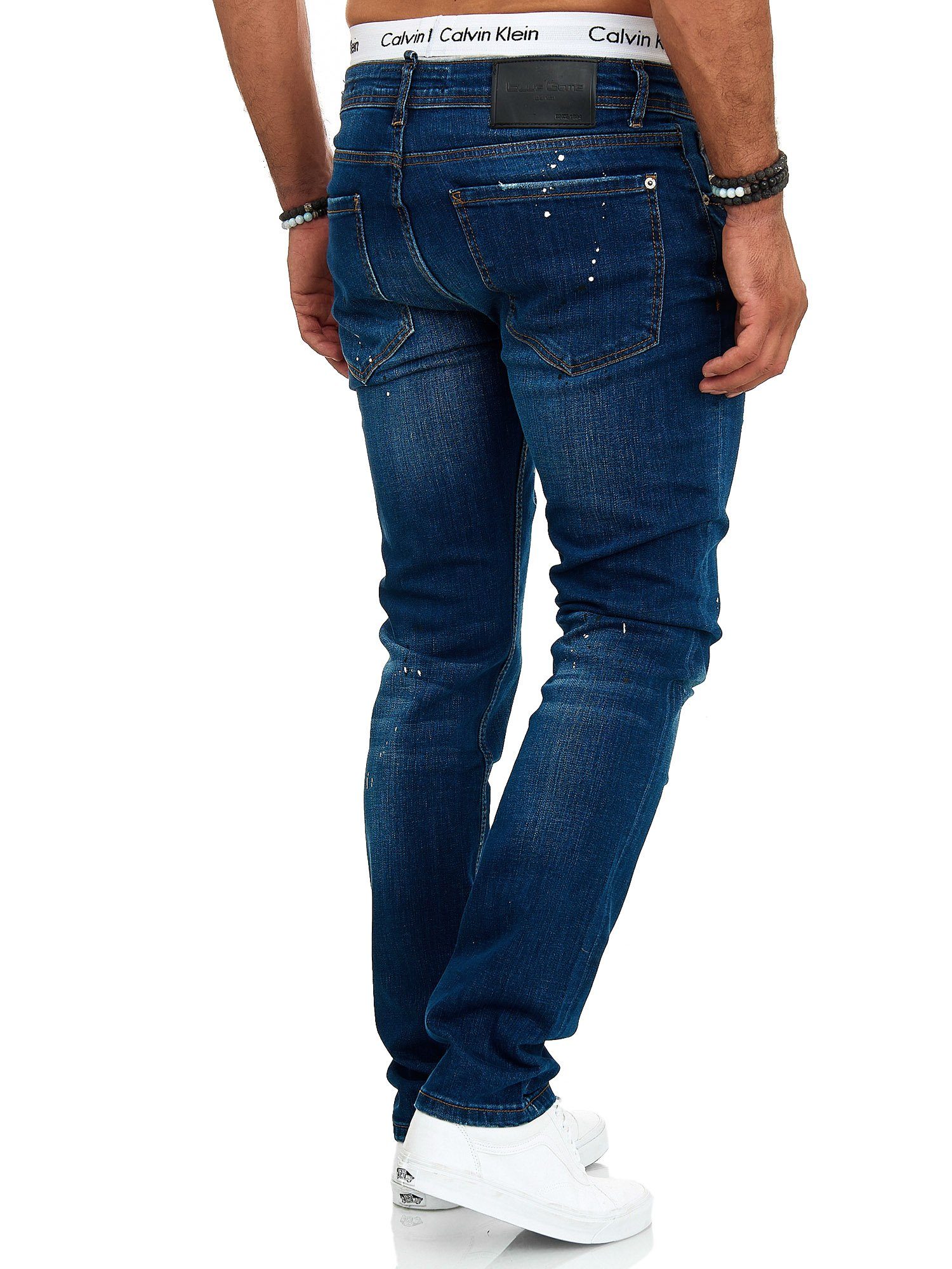 Blau Bootcut, OneRedox Business Designerjeans (Jeanshose Straight-Jeans J-700C Freizeit 1-tlg) Casual 709