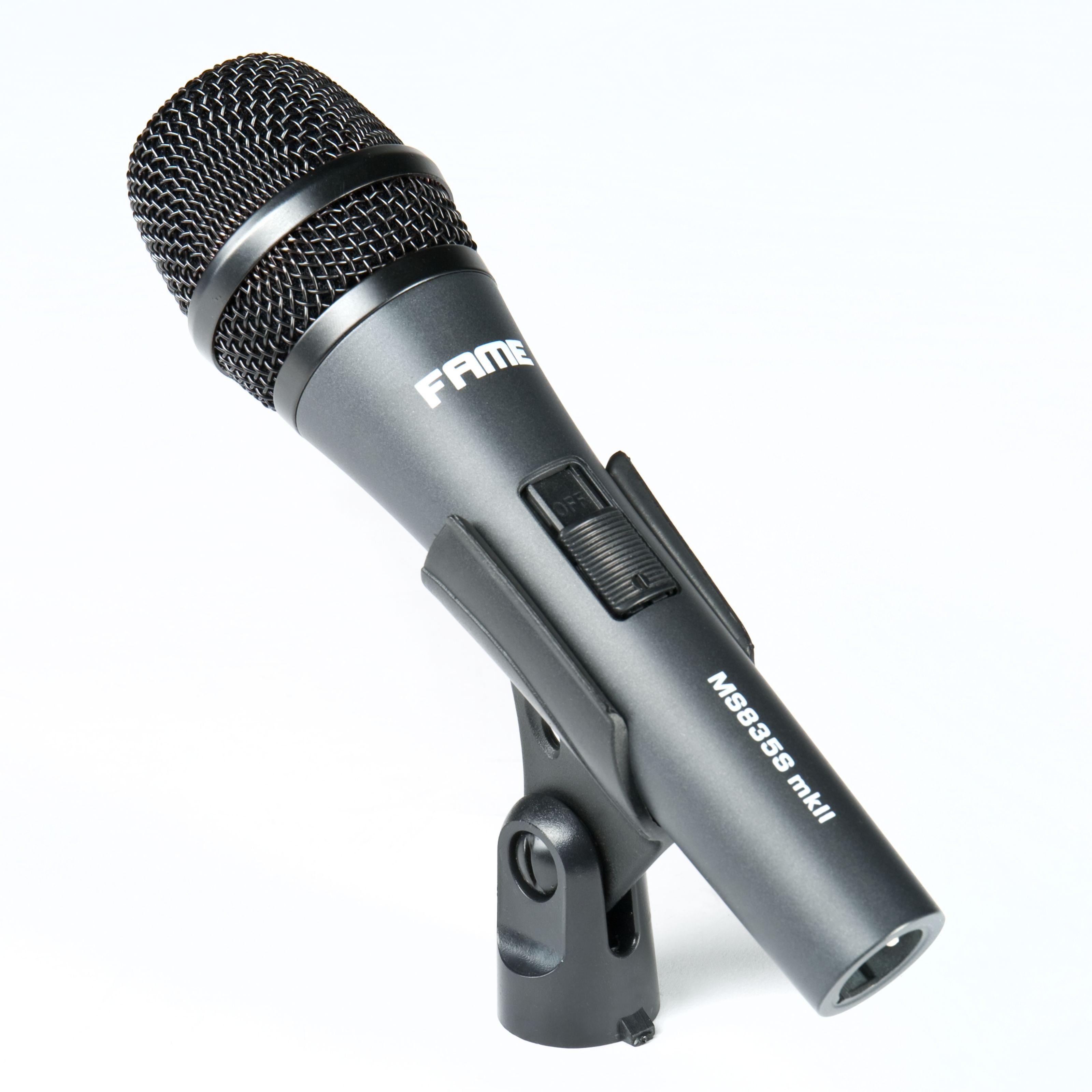 FAME Mikrofon (Audio MS 835S MKII Vocalmic Dynamisches Gesangsmikrofon Nierencharakteristik Handmikrofon mit Ein/Aus-Schalter 60Hz-14000Hz Übertragungsbereich inklusive Klemme und Reduziergewinde), Audio MS 835S MKII, Dynamisches Gesangsmikrofon