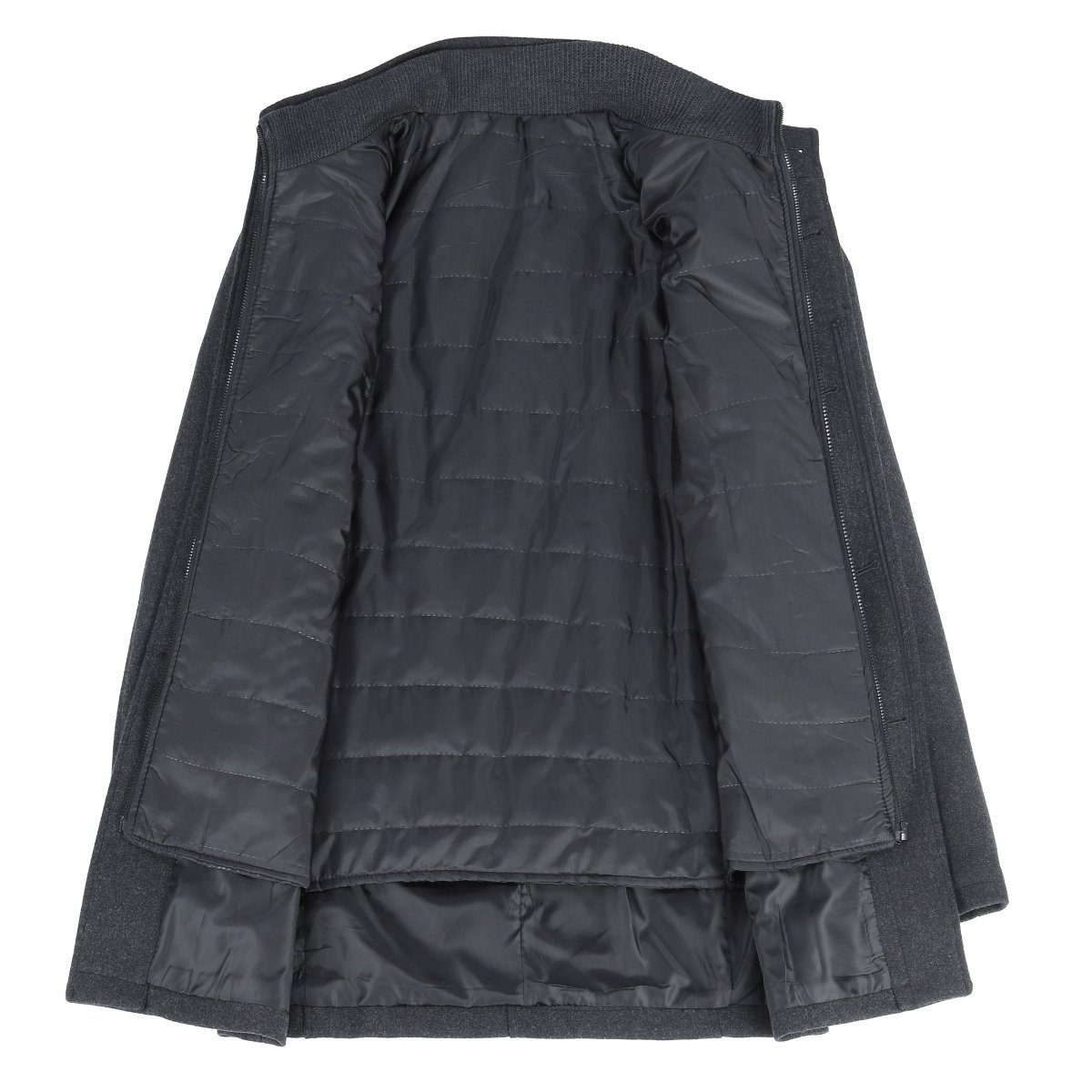 Allthemen Kurzmantel mit abnehmbarer dicker Weste Herren Wintermantel kurze Wolljacke