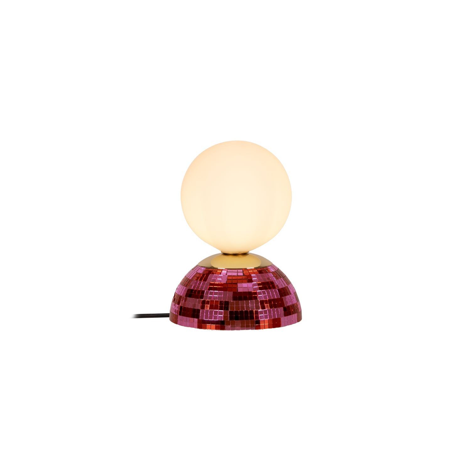 Licht-Erlebnisse Tischleuchte XAVOR, ohne Leuchtmittel, Glas Metall G9 D: 14 cm 18.4 cm Rosa Weiß Kugelschirm Modern