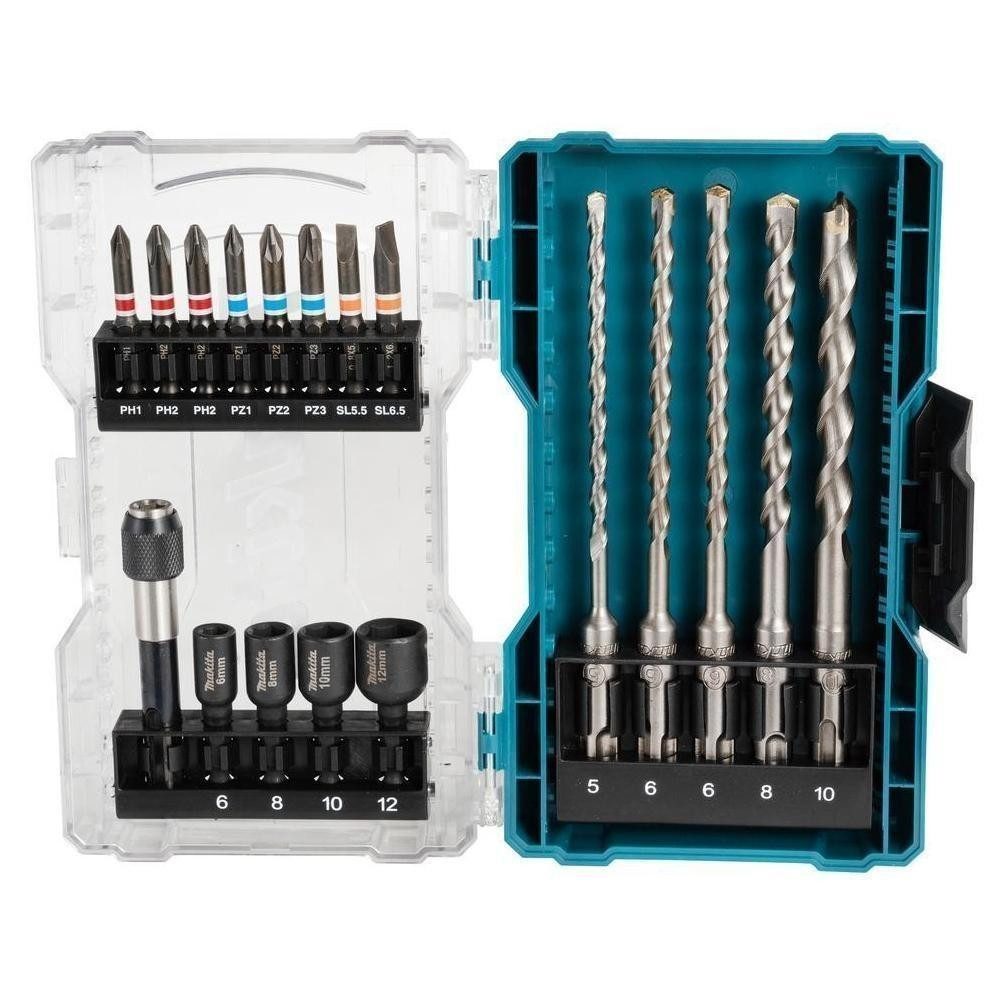 Bohrer- und Bit-Set Bit-Set E-07026 Bohrer Bit-Set 18 tlg. SDS-Plus