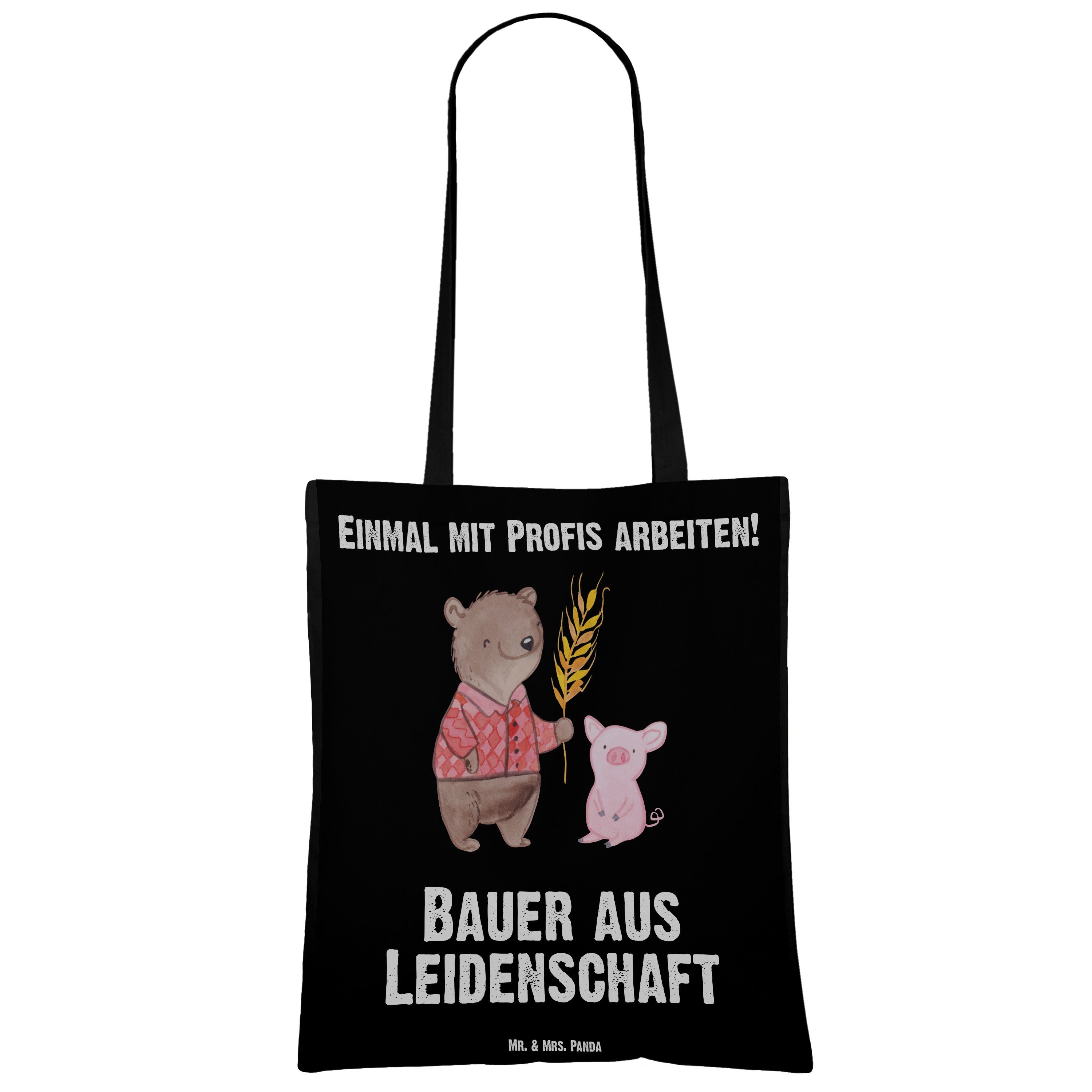 Ba Leidenschaft - aus Panda Geschenk, Mrs. Jutebeutel, Tierwirt, Schwarz - Mr. (1-tlg) Bauer & Tragetasche