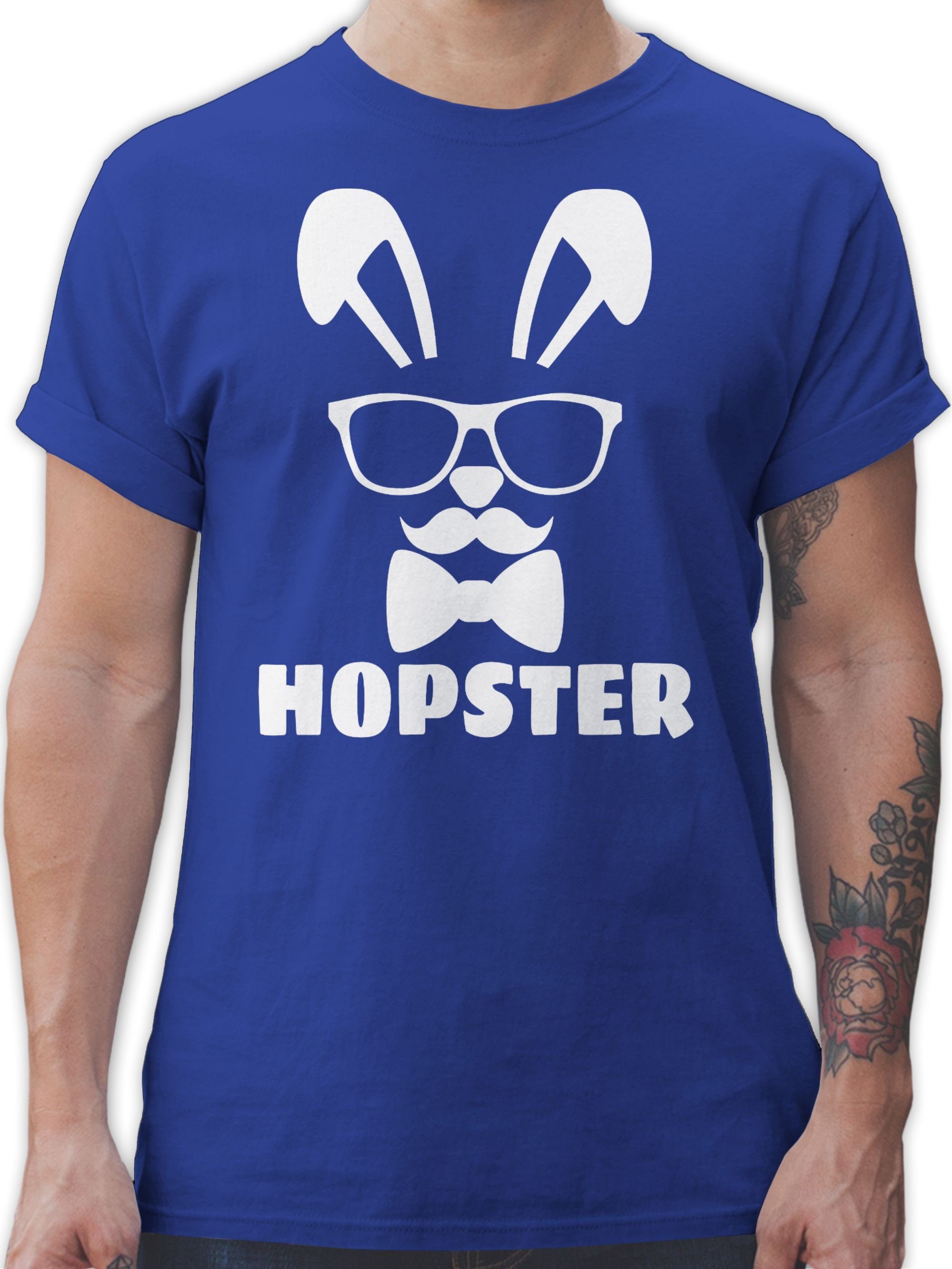 Shirtracer T-Shirt Hopster - weiß - Ostergeschenke - Herren Premium T-Shirt oder mit Osterhasen, Geschenke für Partner zu Ostern, kleine Ostergeschenke als Oster - Kleinigkeit 2 Royalblau