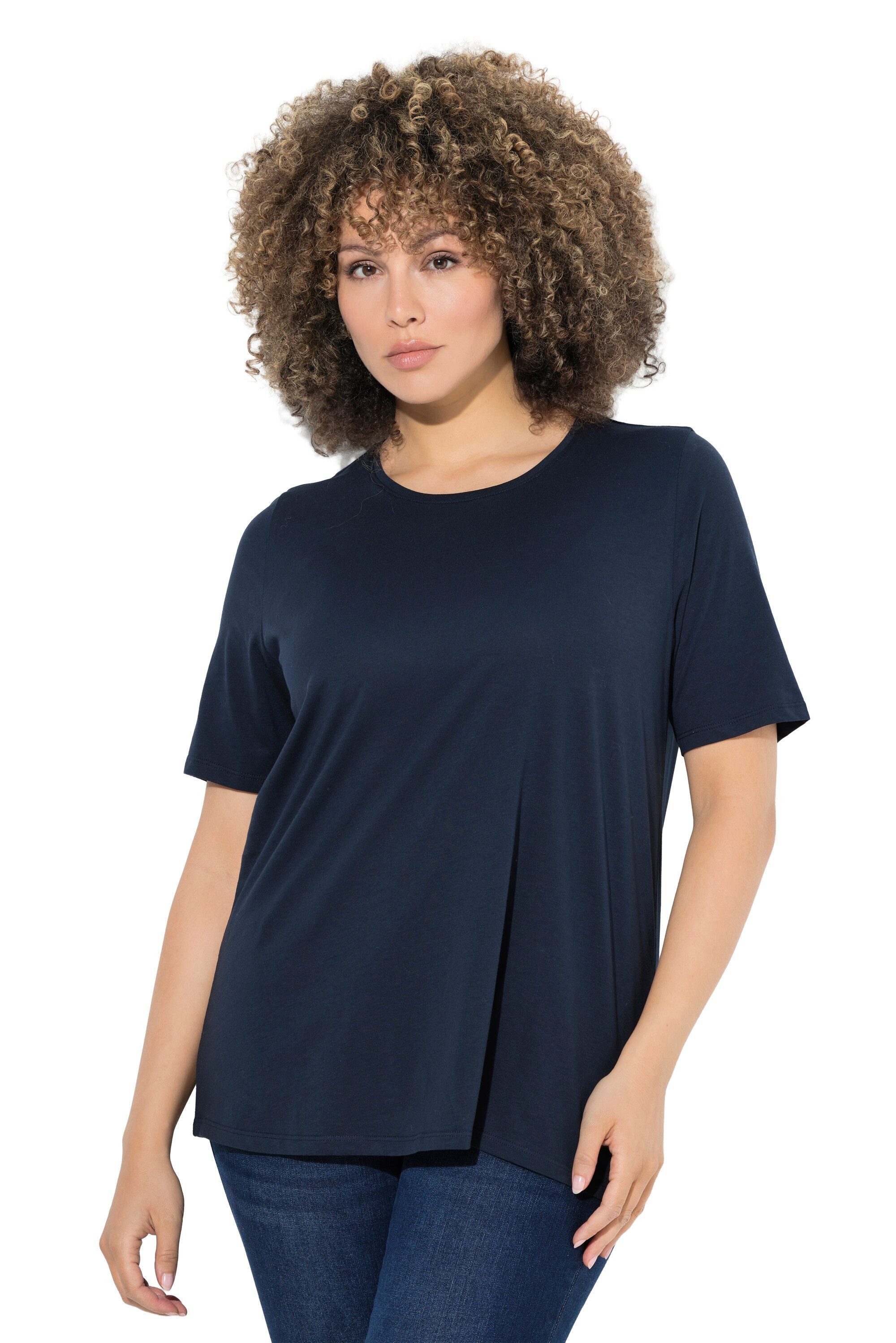 Ulla Popken T-Shirt T-Shirt Rundhalsausschnitt Regular Halbarm günstig online kaufen