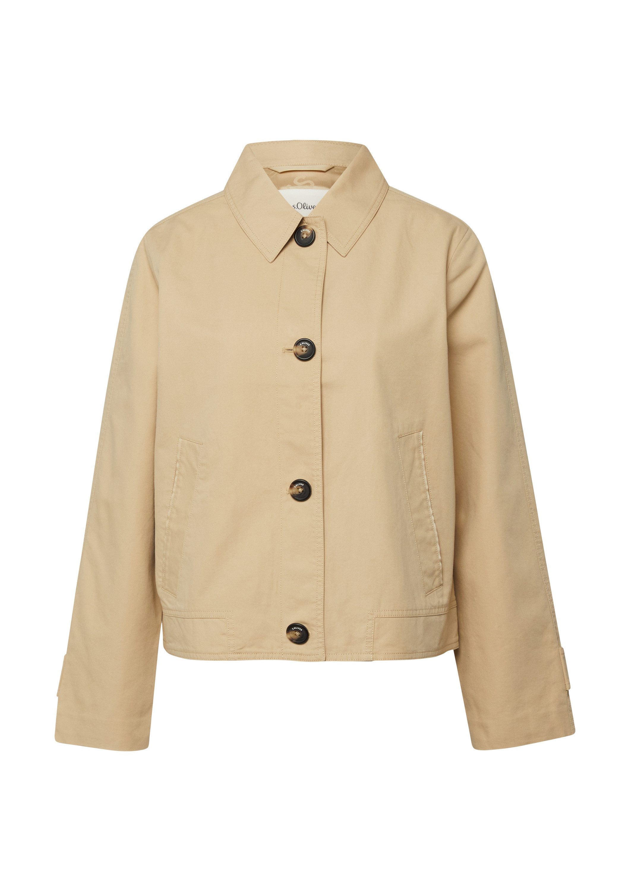 s.Oliver Funktionsjacke Outdoor-Jacke Cabanjacke aus Baumwollmix