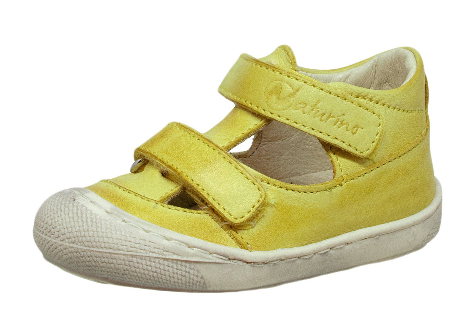 Sandalette Baby Lauflernschuhe Puffy Naturino Naturino Yellow Gelb Klett Sandalen