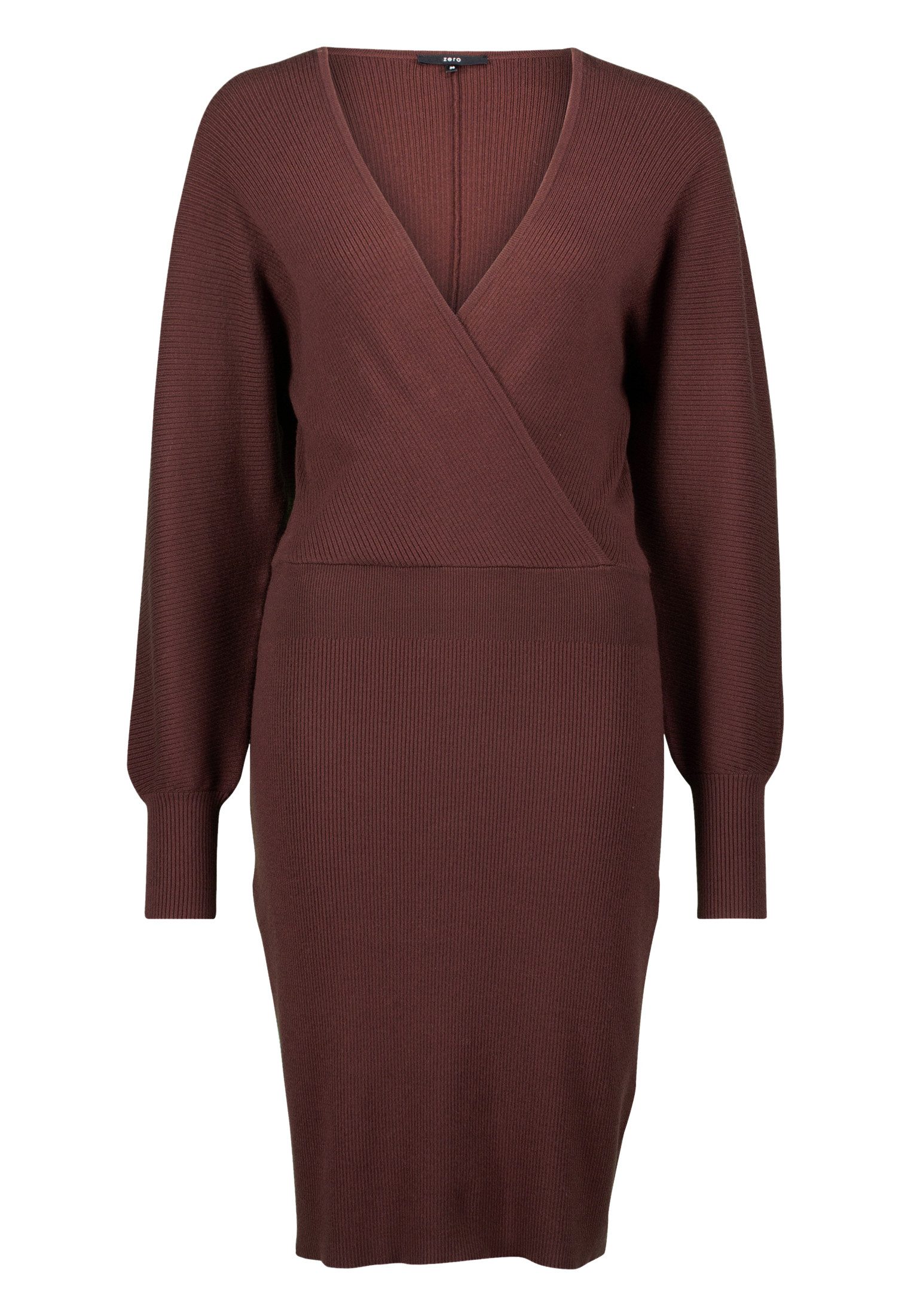 Zero Strickkleid Damen Strickkleid mit Wickeloptik Wickeldesign günstig online kaufen