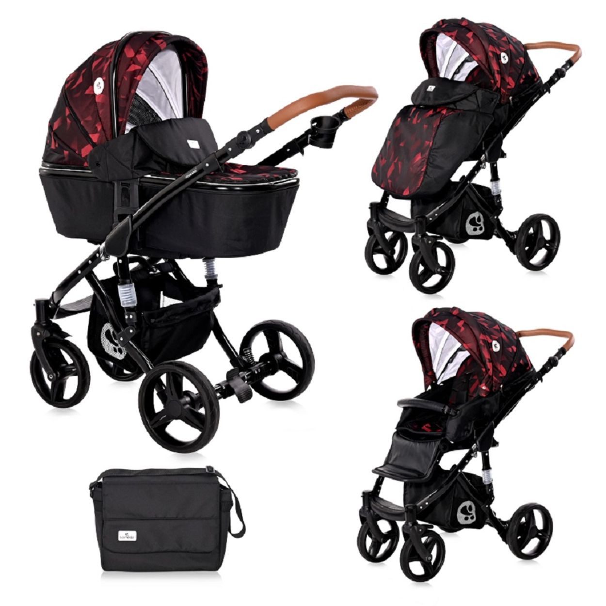 Lorelli Kombi-Kinderwagen Kombikinderwagen Rimini, 2 in 1 Tragewanne Sportsitz Wickeltasche faltbar