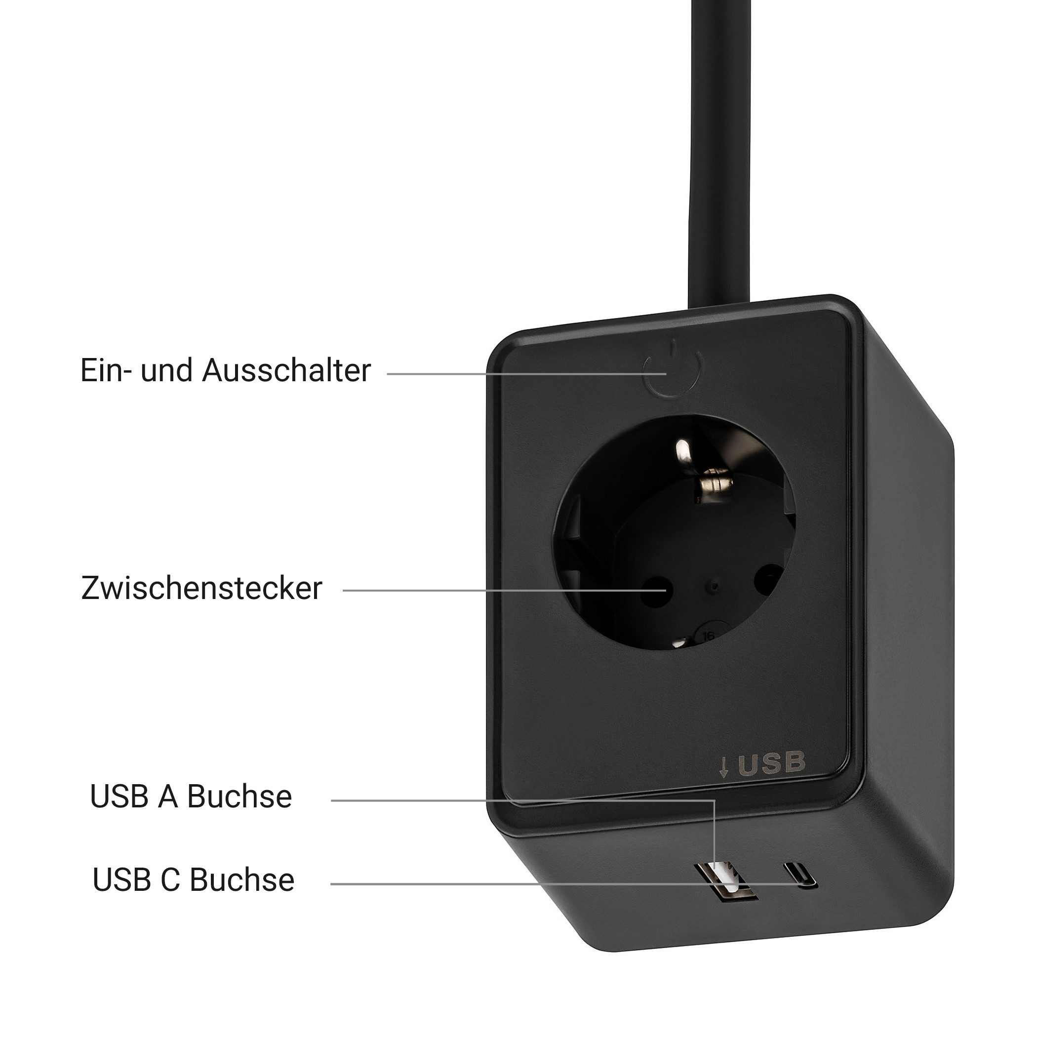 SEBSON LED Steckdosenleuchte LED Steckdosenleuchte dimmbar mit Flexarm, USB, Ein- und Ausschalter, LED integriert, neutralweiß, USB-A Anschluss, USB-C Anschluss – Bild 3 von 5