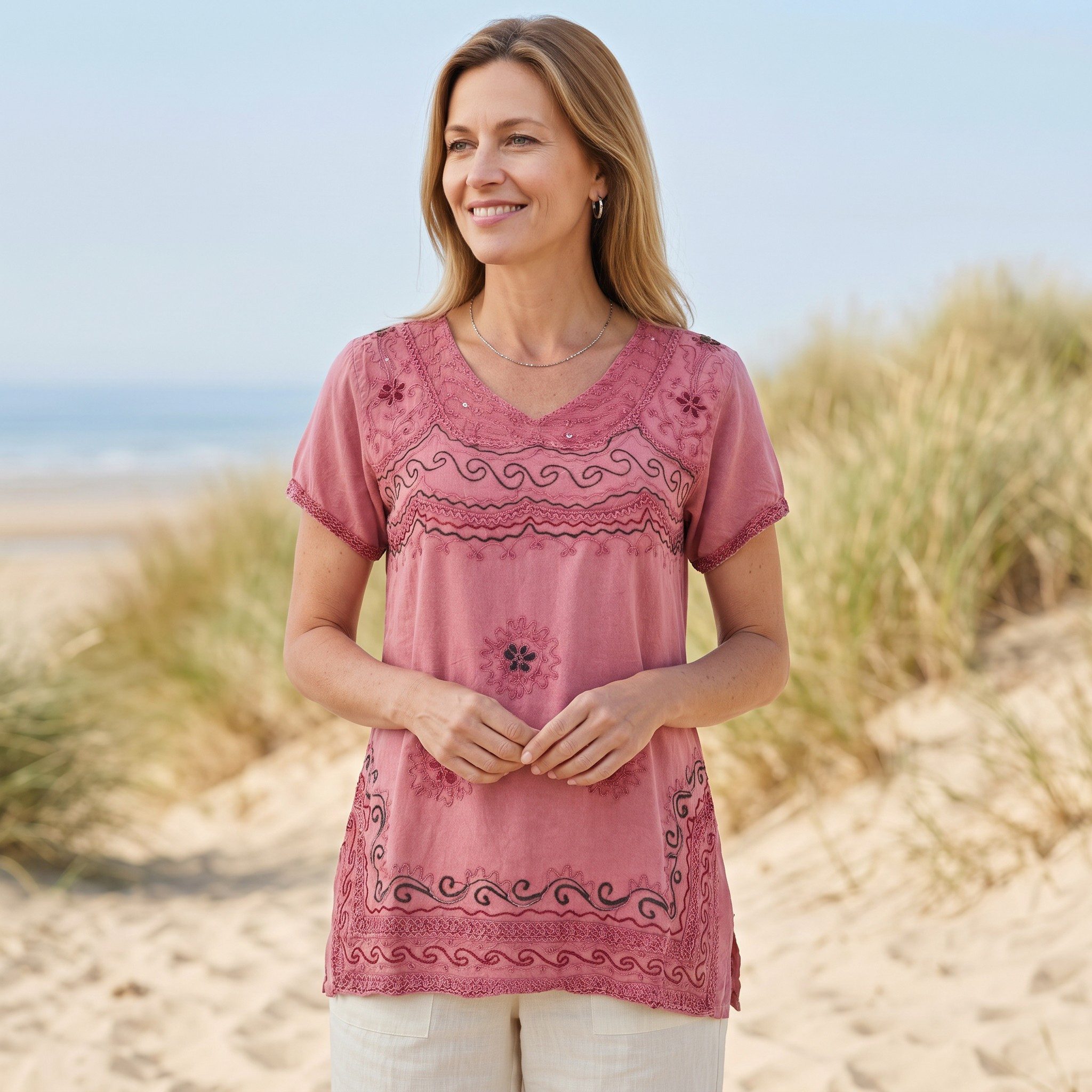 Guru-Shop Longbluse Bestickte indische Tunika, alternative Boho.. alternative Bekleidung – Bild 4 von 5
